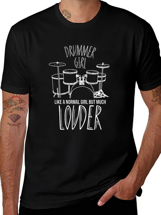 Drummer Girl T-Shirt - Loud Music Tee