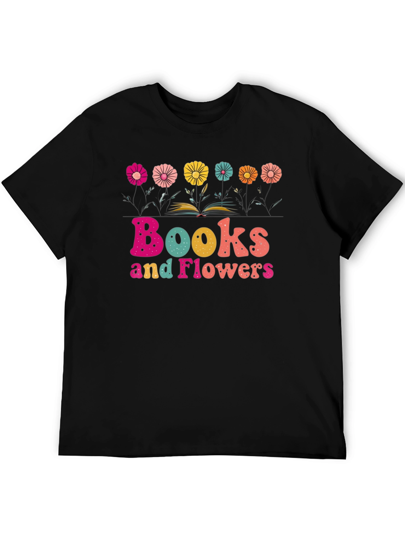 Books and Flowers Graphic Tee