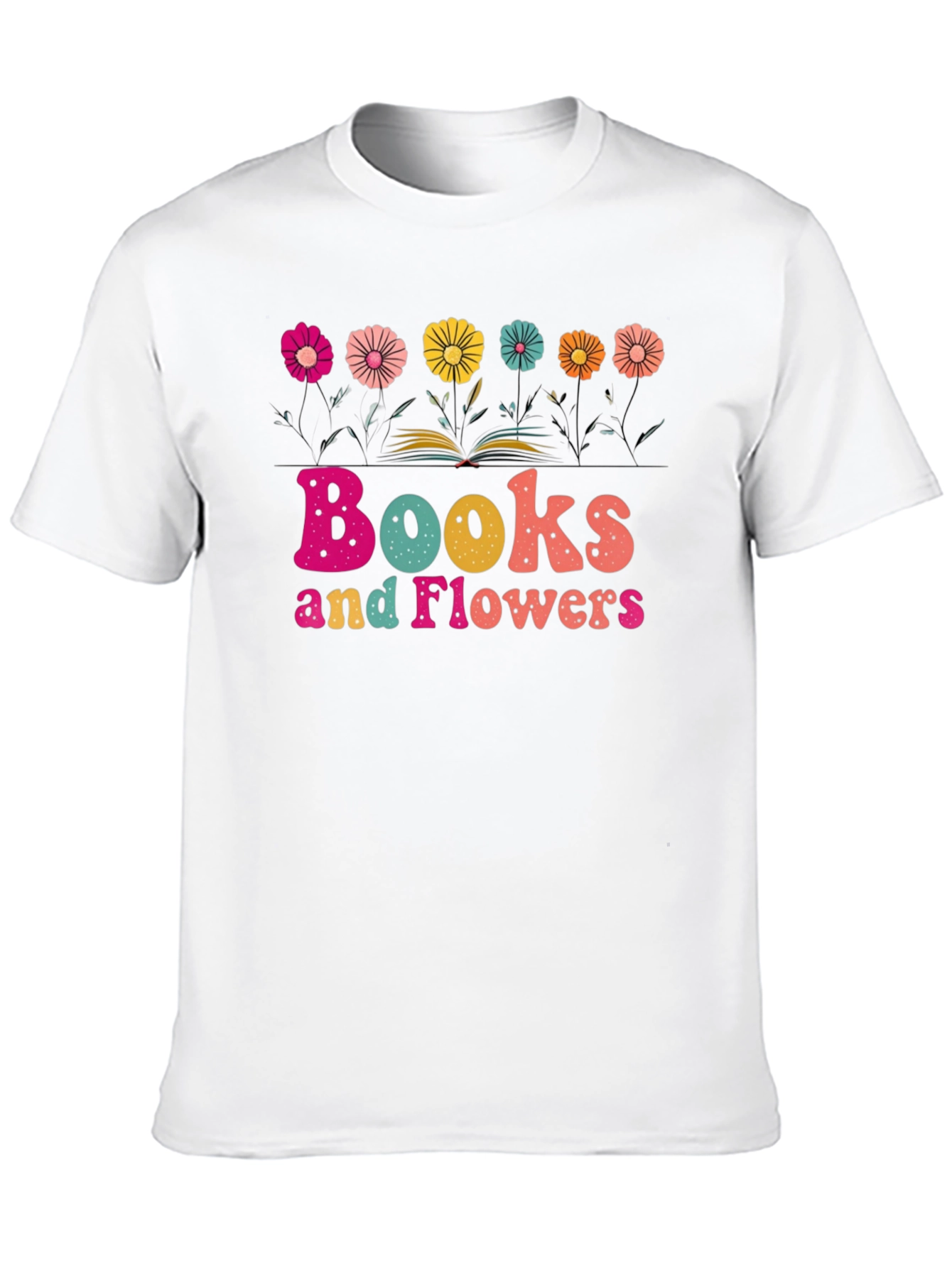 Books and Flowers Graphic Tee