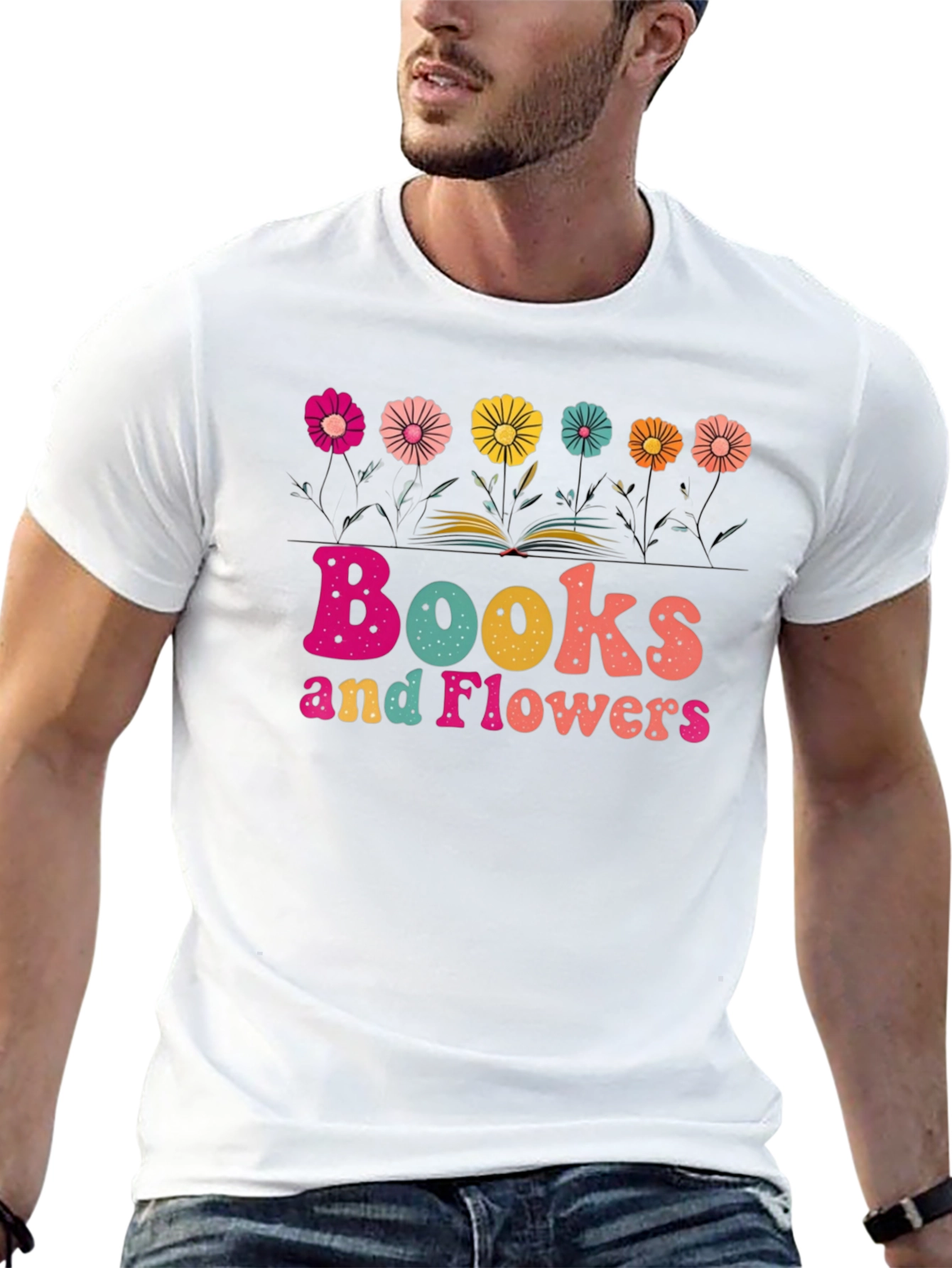 Books and Flowers Graphic Tee
