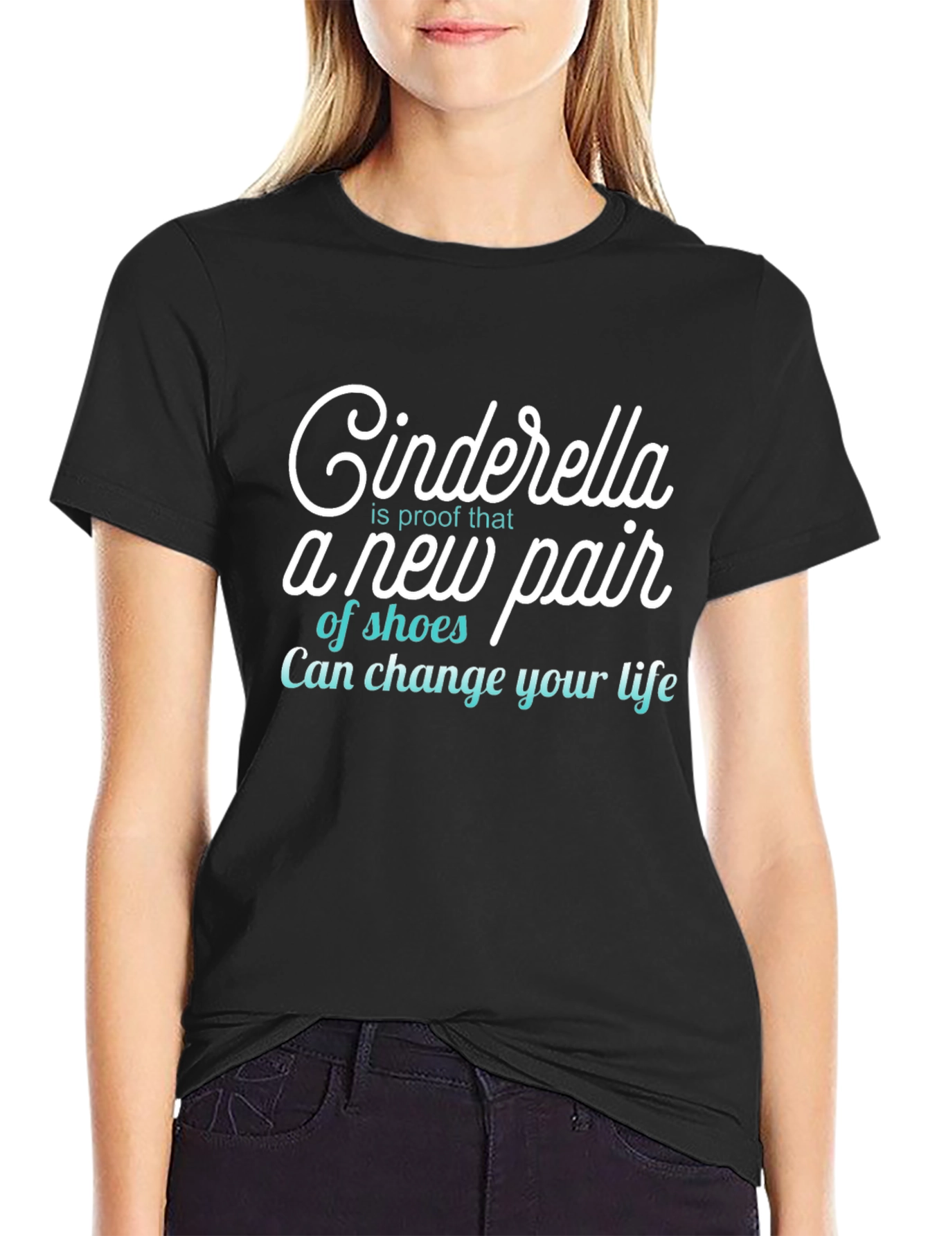 Cinderella Shoes T-Shirt Funny Womens Tee