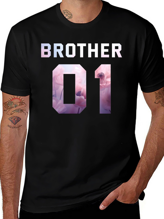 Brother 01 Floral Graphic T-Shirt - Mens Black Tee