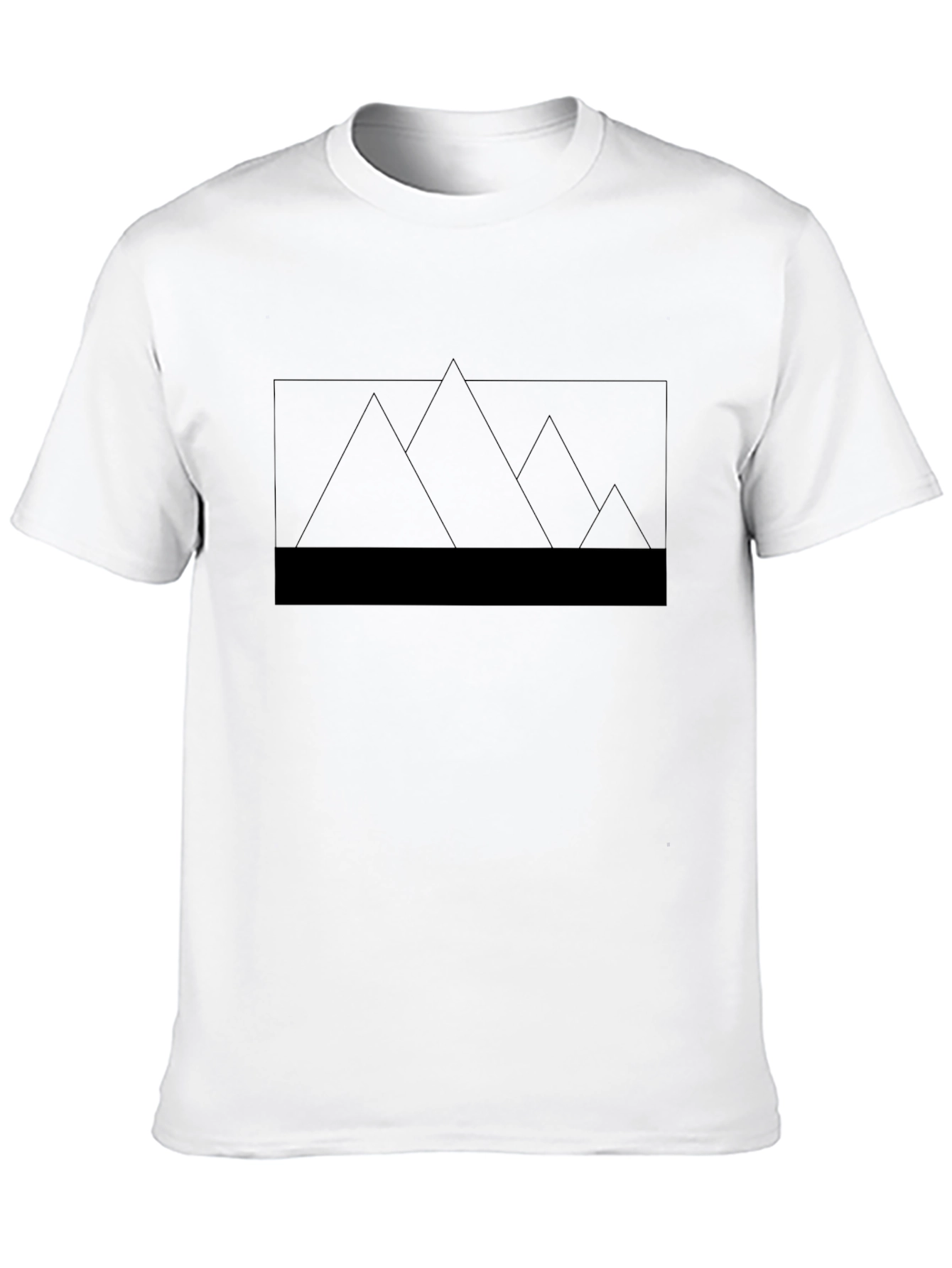 Minimalist Mountain Graphic Tee - Black