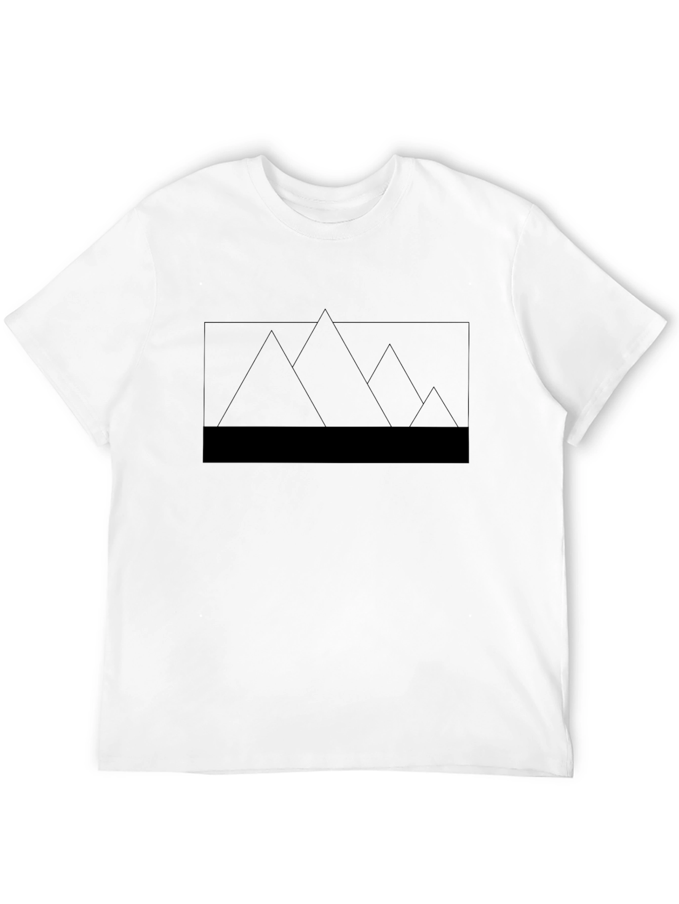 Minimalist Mountain Graphic Tee - Black