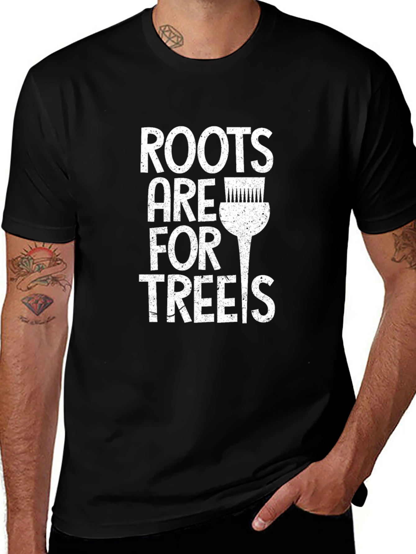 Roots Are For Trees Black Cotton T-Shirt
