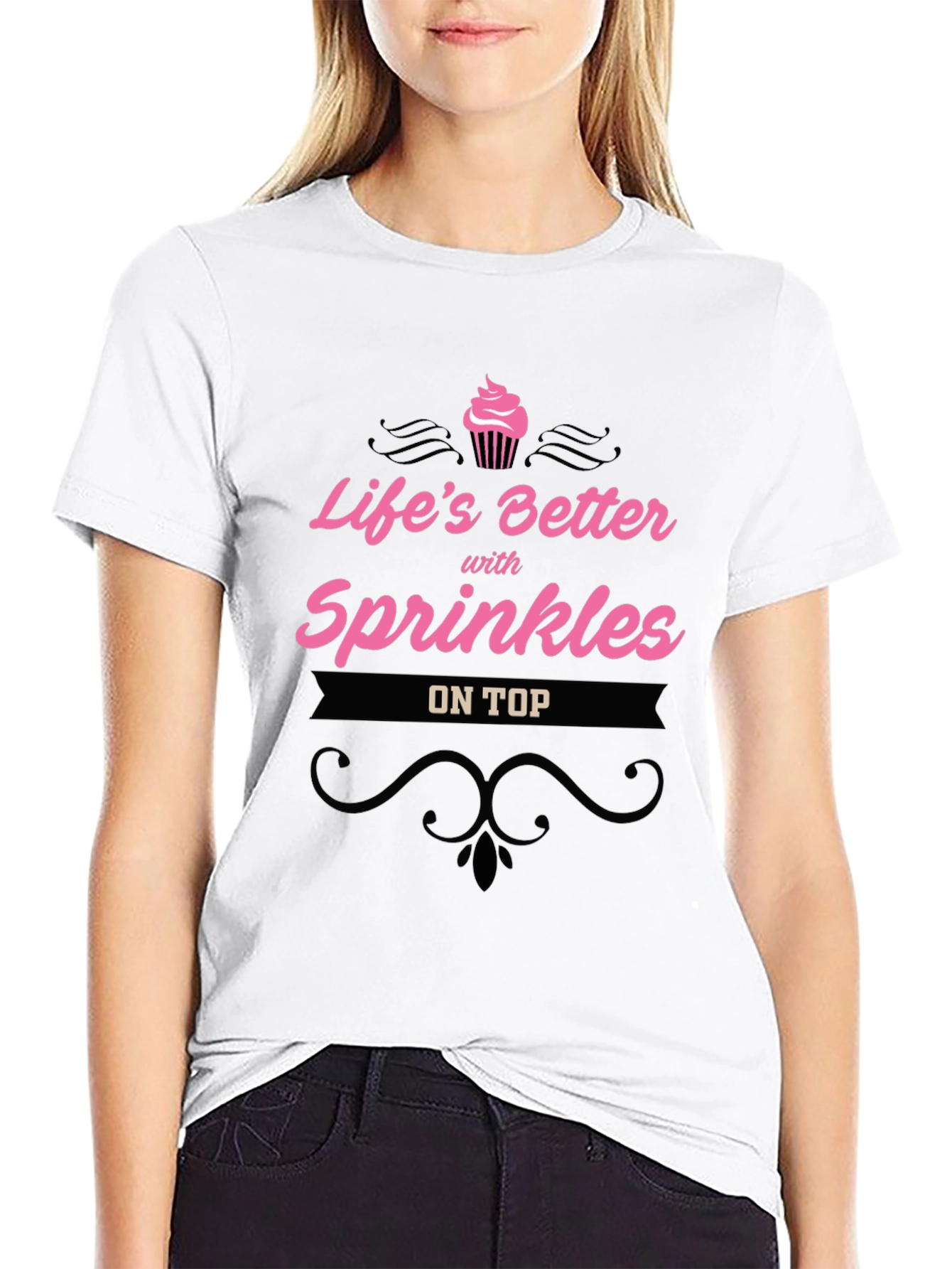 Lifes Better With Sprinkles Black T-Shirt