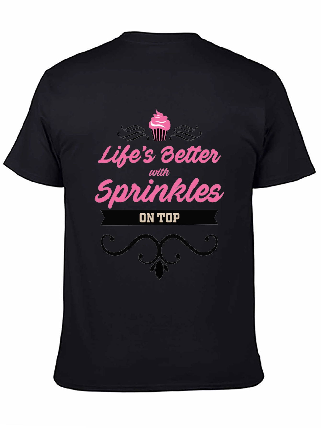 Lifes Better With Sprinkles Black T-Shirt