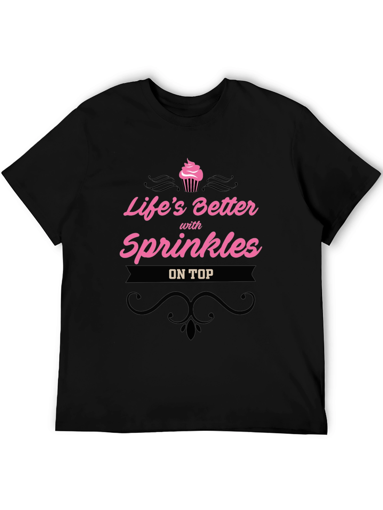 Lifes Better With Sprinkles Black T-Shirt