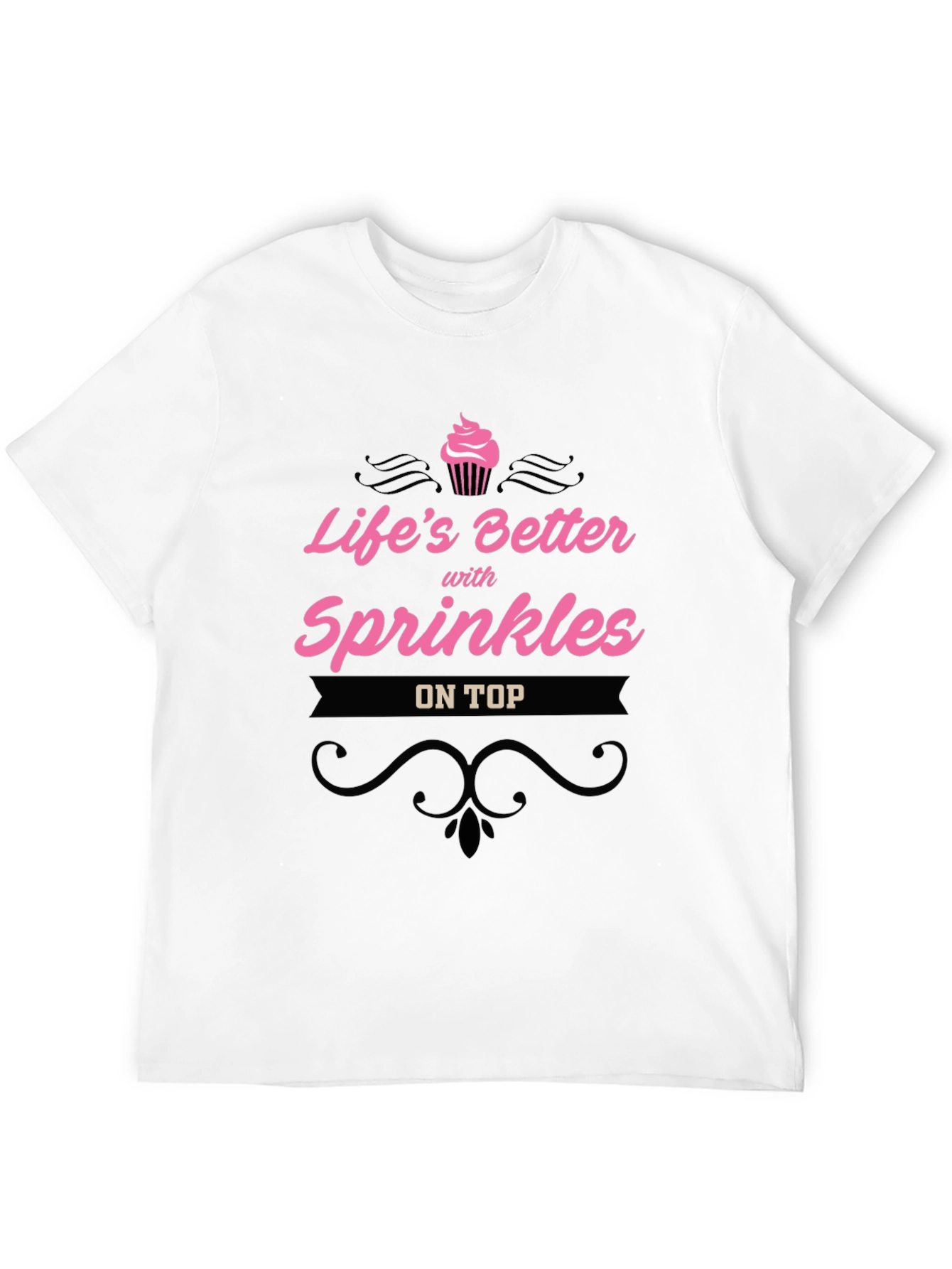 Lifes Better With Sprinkles Black T-Shirt