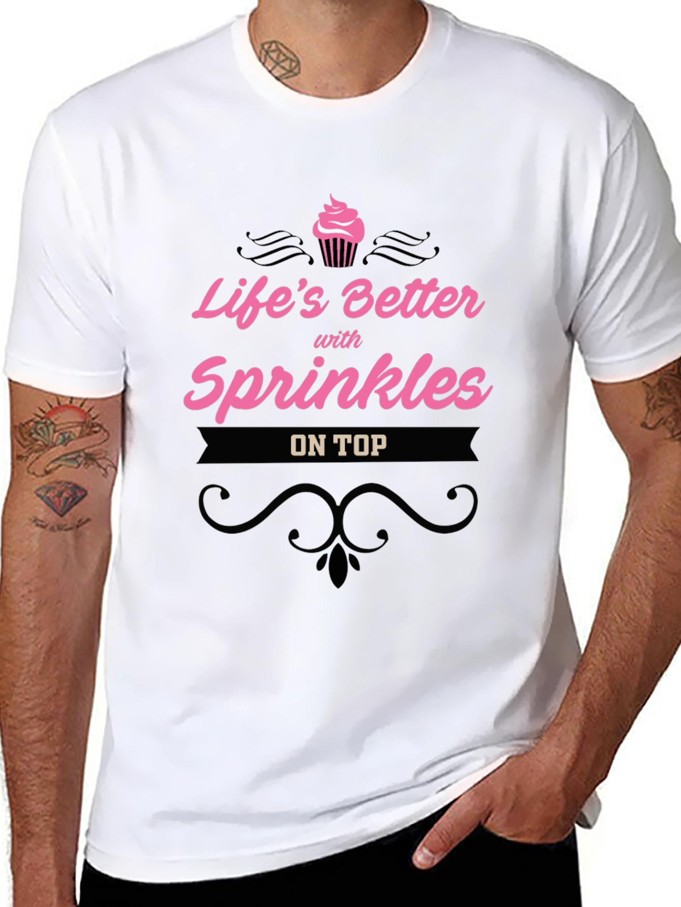 Lifes Better With Sprinkles Black T-Shirt