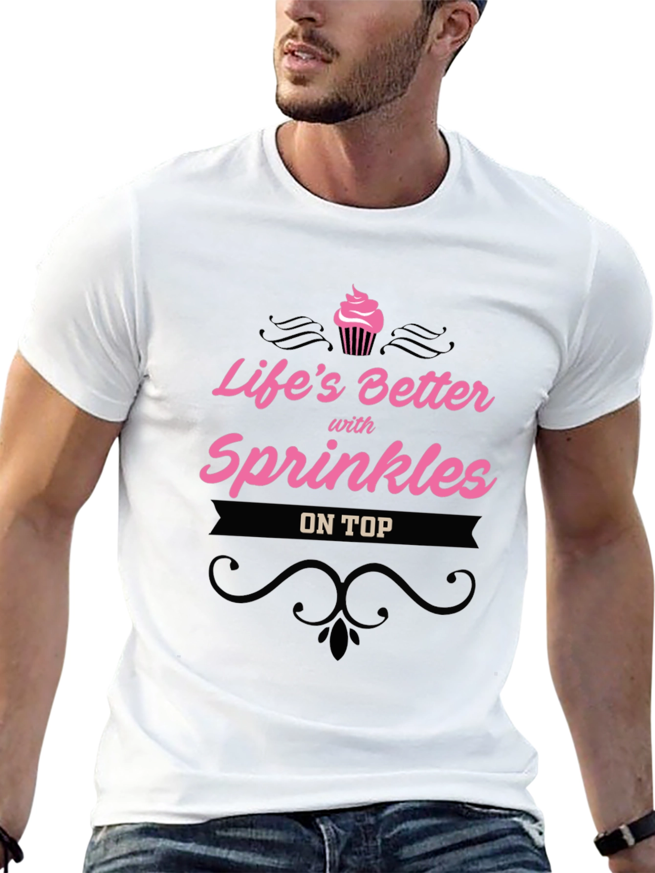 Lifes Better With Sprinkles Black T-Shirt