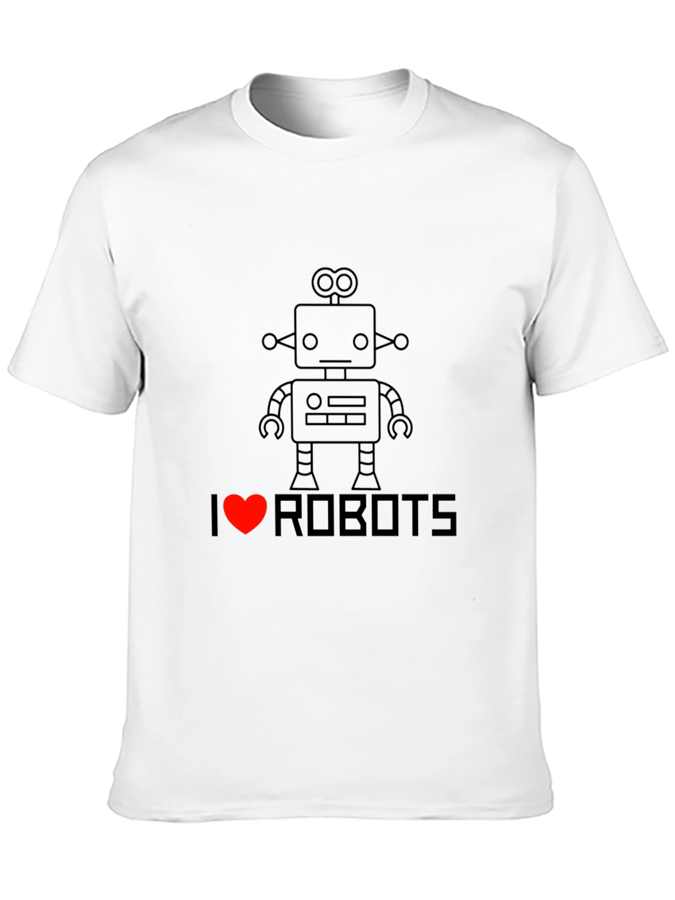 I Heart Robots T-Shirt - Black Graphic Tee