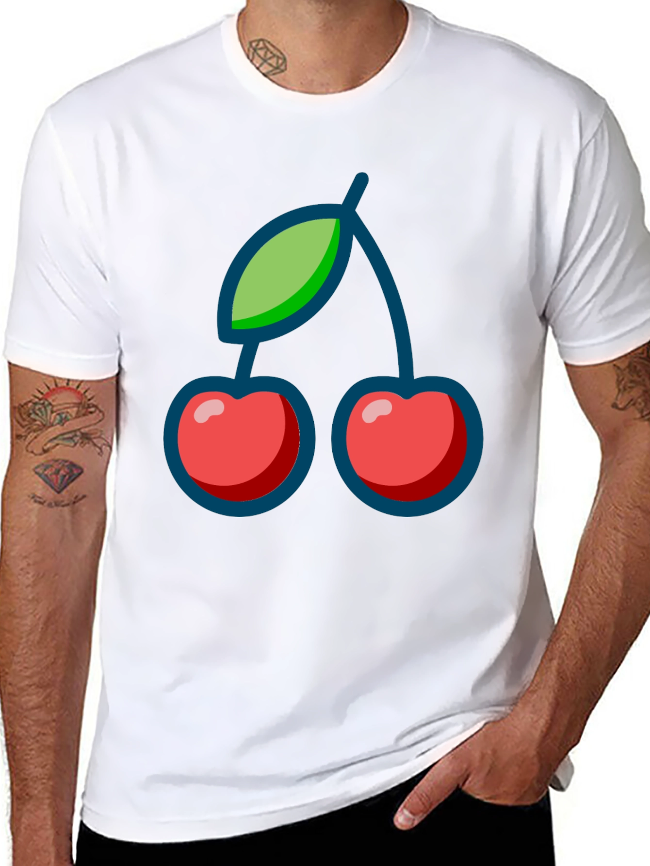 Cherry Graphic Tee - Classic Black