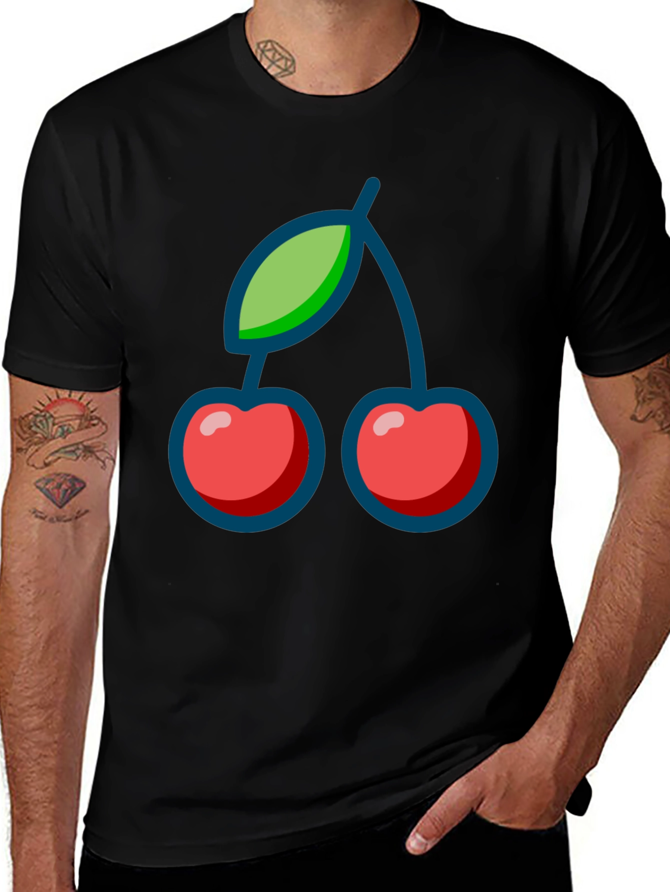 Cherry Graphic Tee - Classic Black