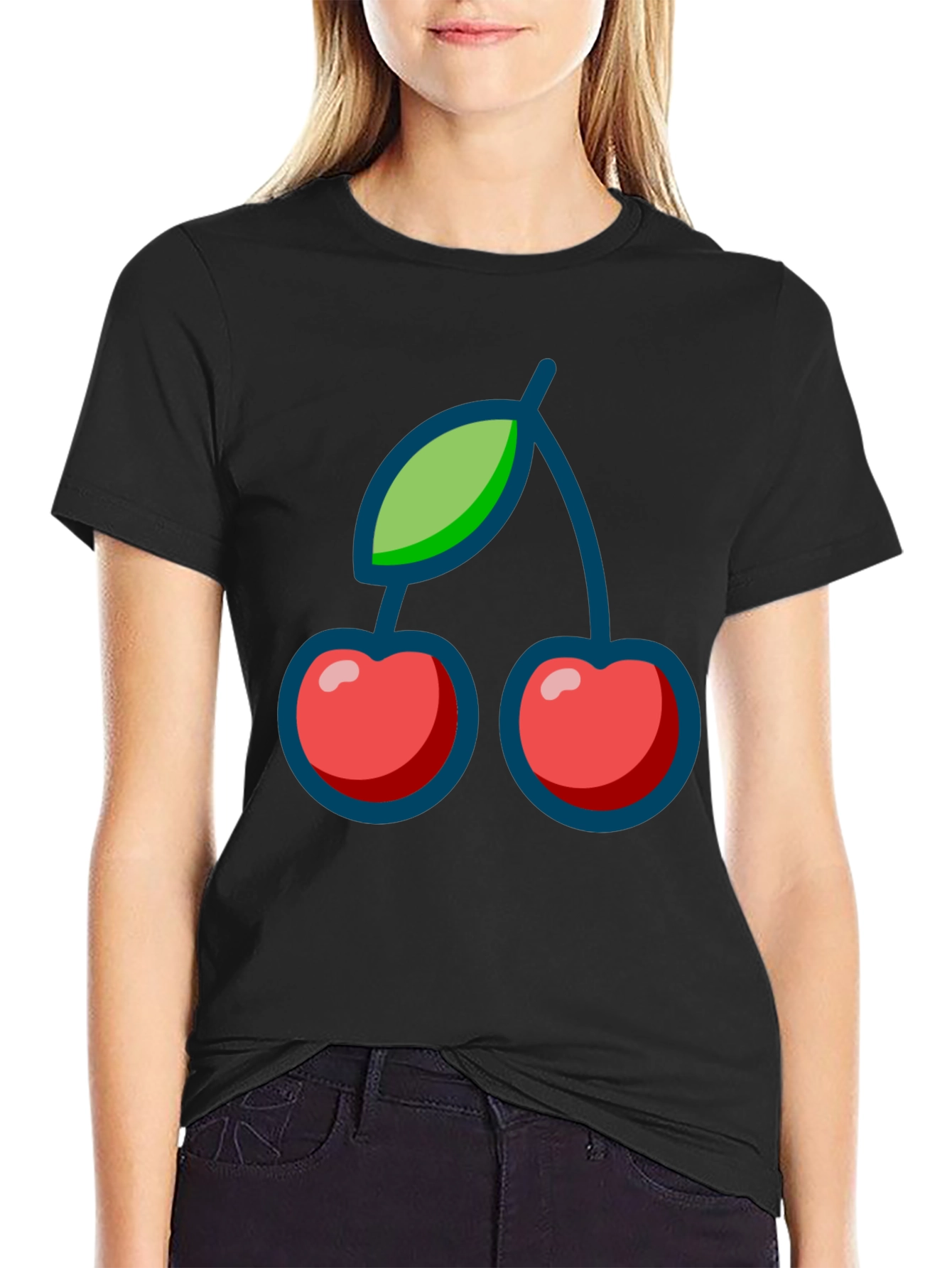 Cherry Graphic Tee - Classic Black