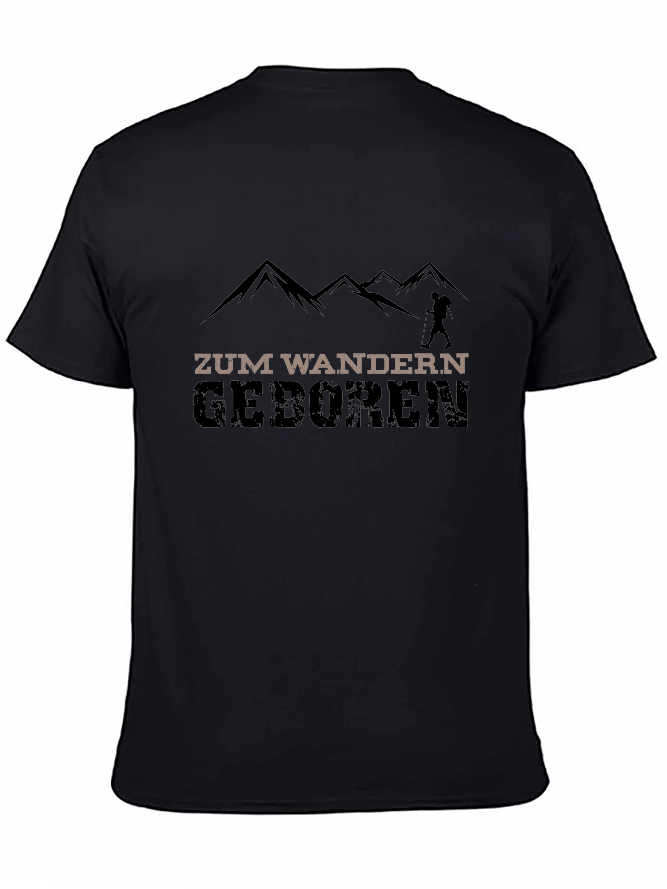 Zum Wandern Geboren Hiking T-Shirt - Black