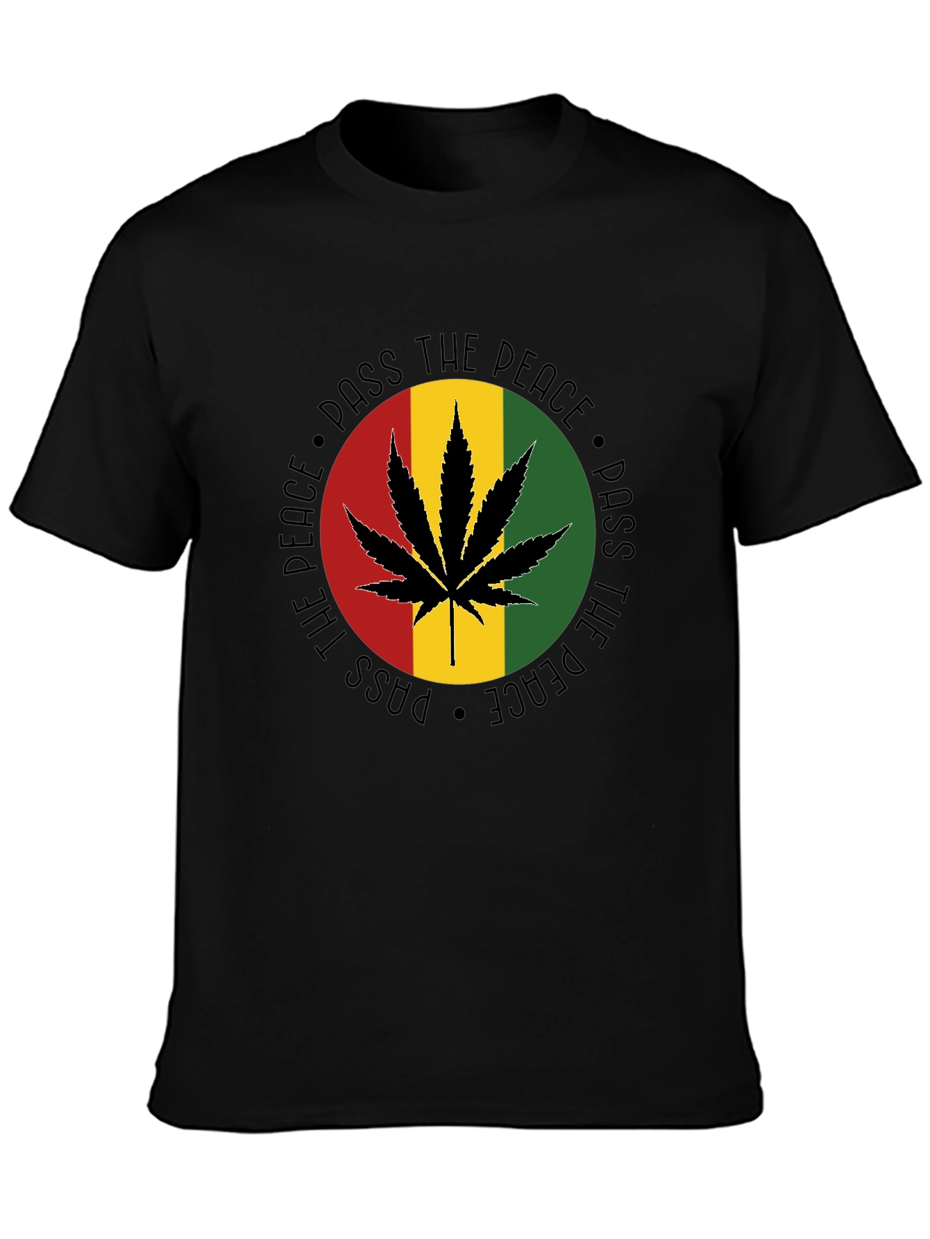 Pass The Peace Rasta Marijuana Graphic T-Shirt