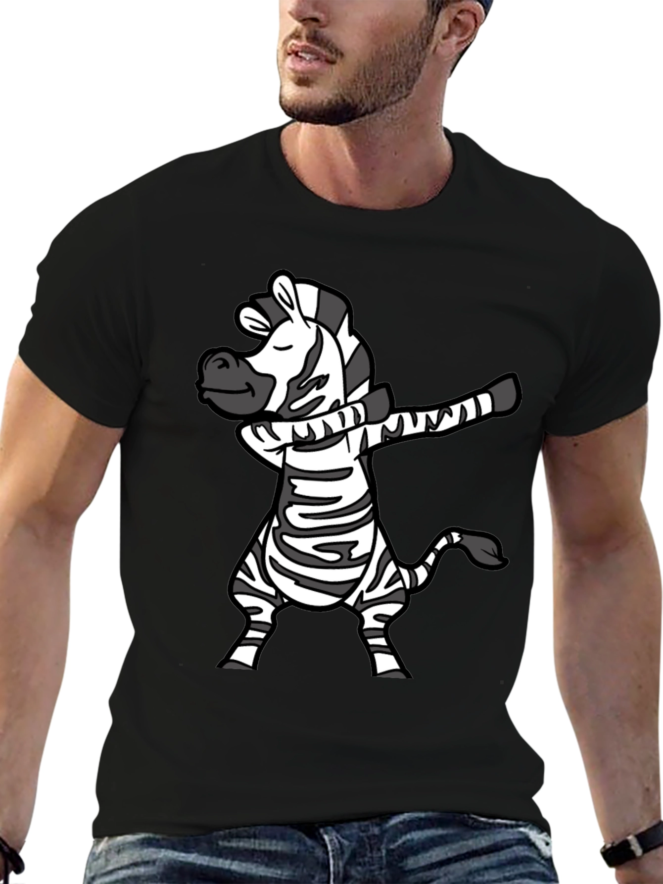 Dabbing Zebra Graphic Tee - Fun & Stylish T-Shirt
