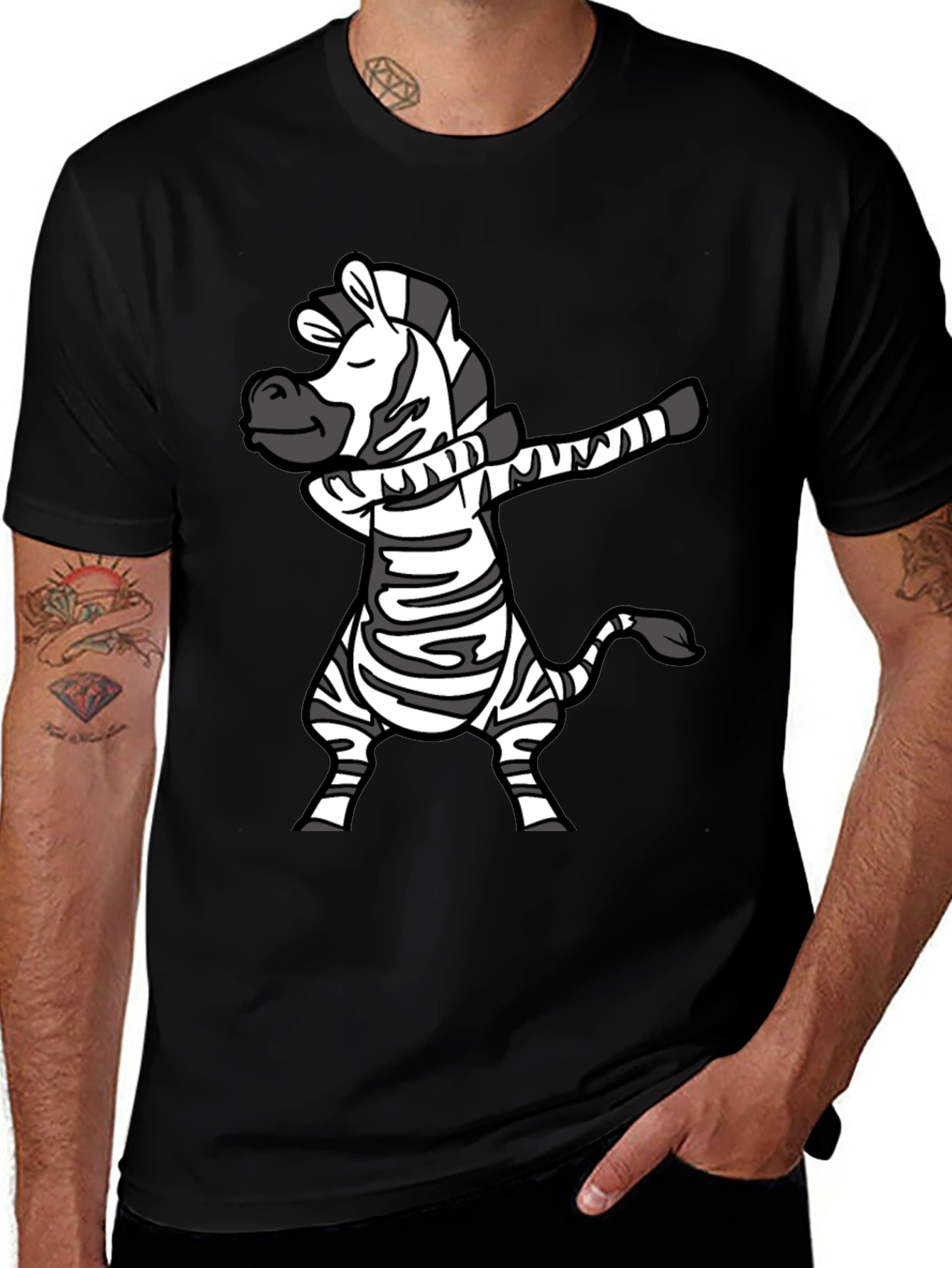 Dabbing Zebra Graphic Tee - Fun & Stylish T-Shirt