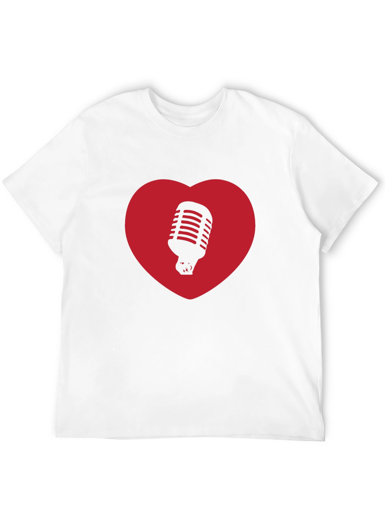 Retro Mic Heart T-Shirt - Music Lover Tee