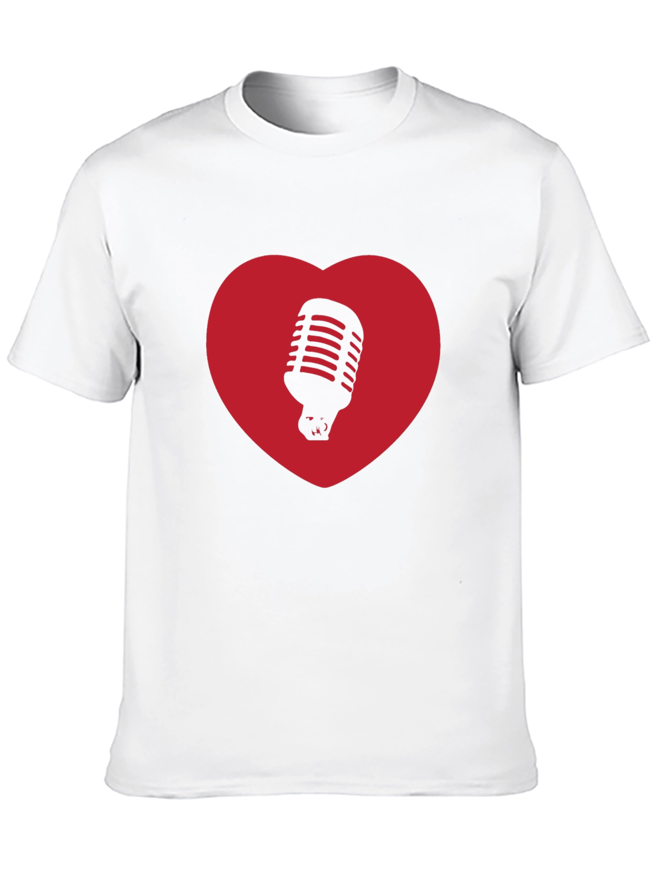 Retro Mic Heart T-Shirt - Music Lover Tee