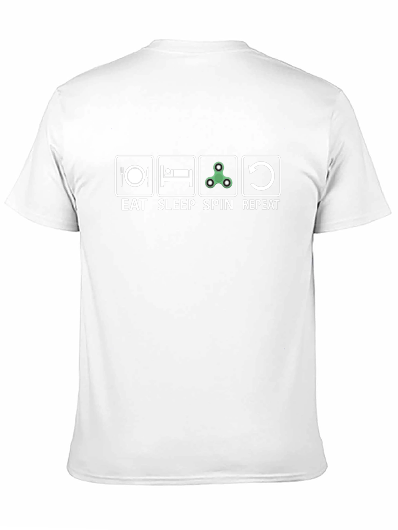 Eat Sleep Spin Repeat Black Cotton T-Shirt