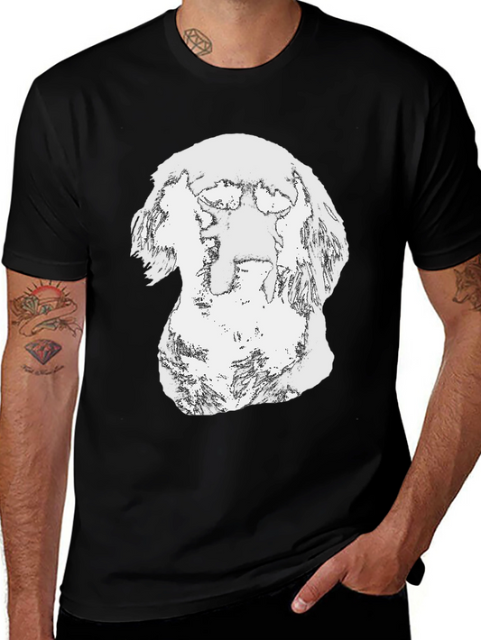 Abstract Dog Graphic Black T-Shirt