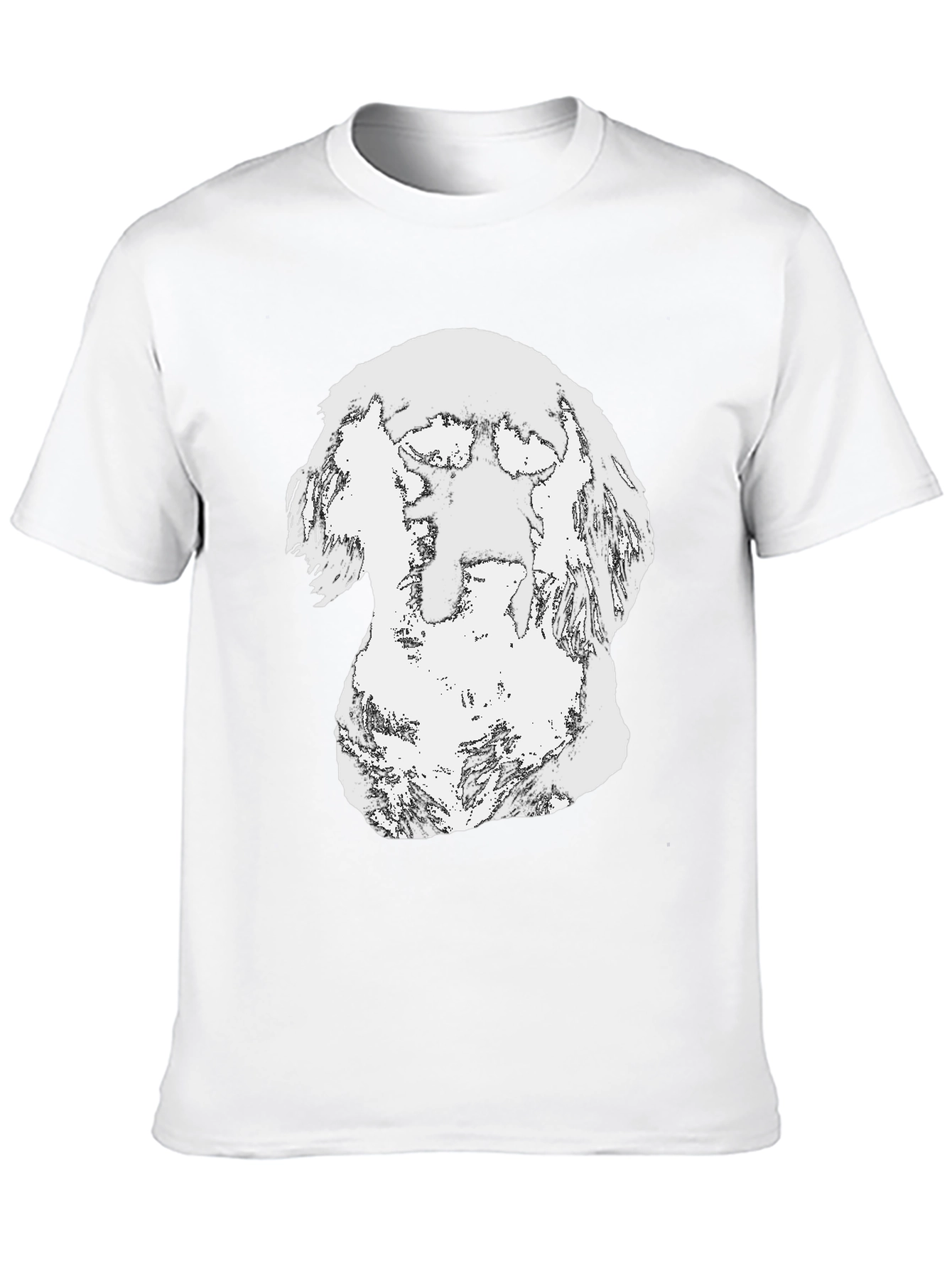 Abstract Dog Graphic Black T-Shirt