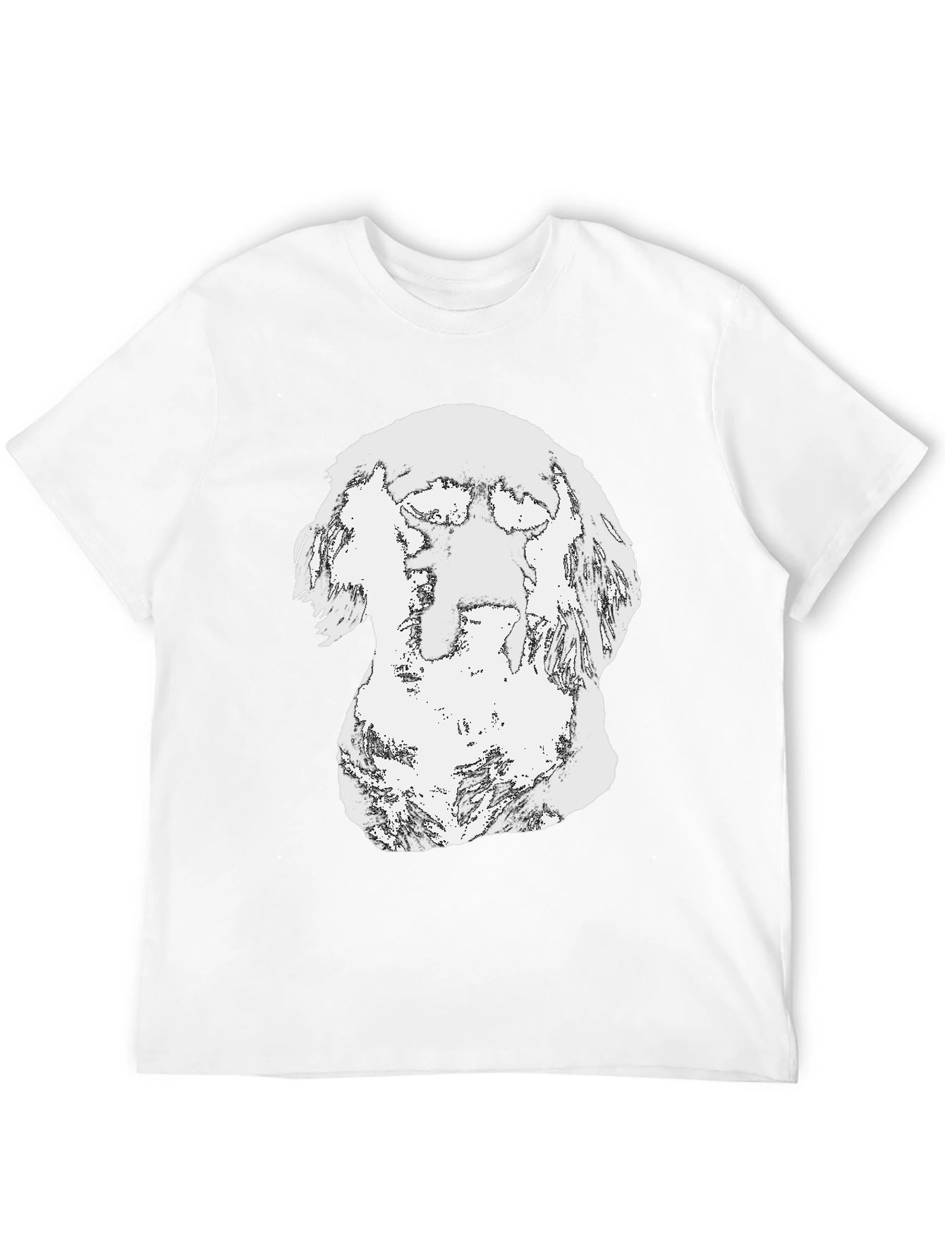 Abstract Dog Graphic Black T-Shirt