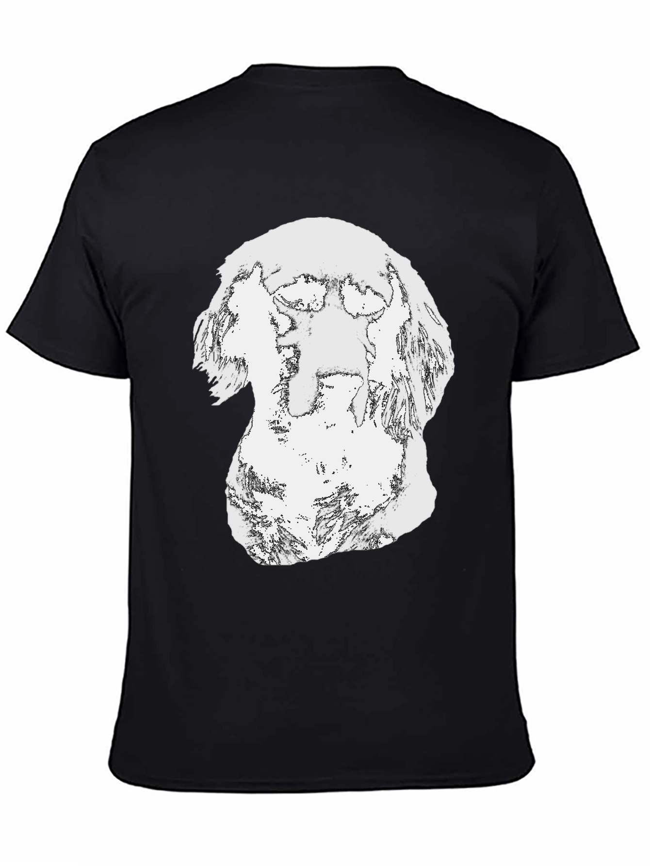 Abstract Dog Graphic Black T-Shirt