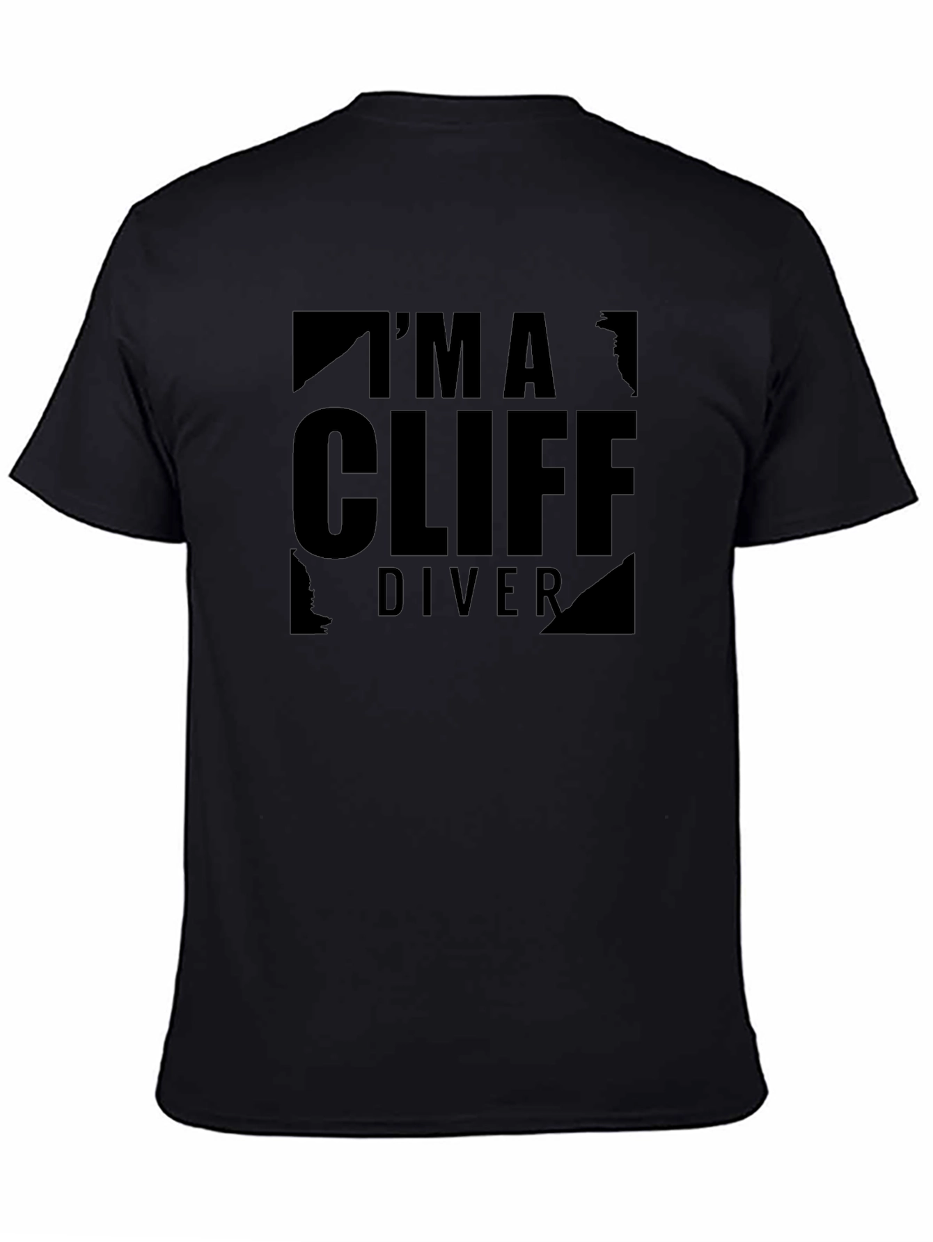 Cliff Diver Graphic Tee - Black Cotton T-Shirt
