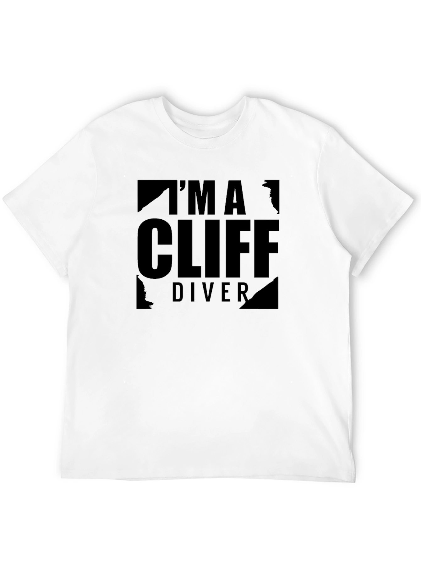 Cliff Diver Graphic Tee - Black Cotton T-Shirt