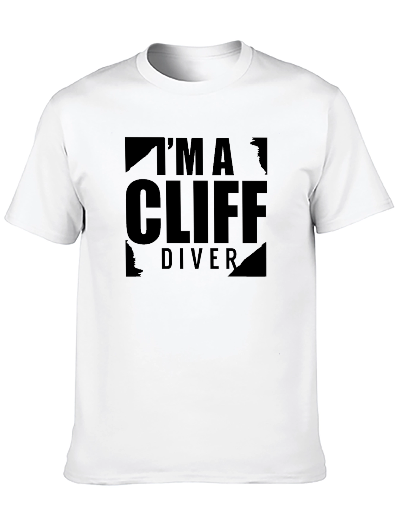 Cliff Diver Graphic Tee - Black Cotton T-Shirt