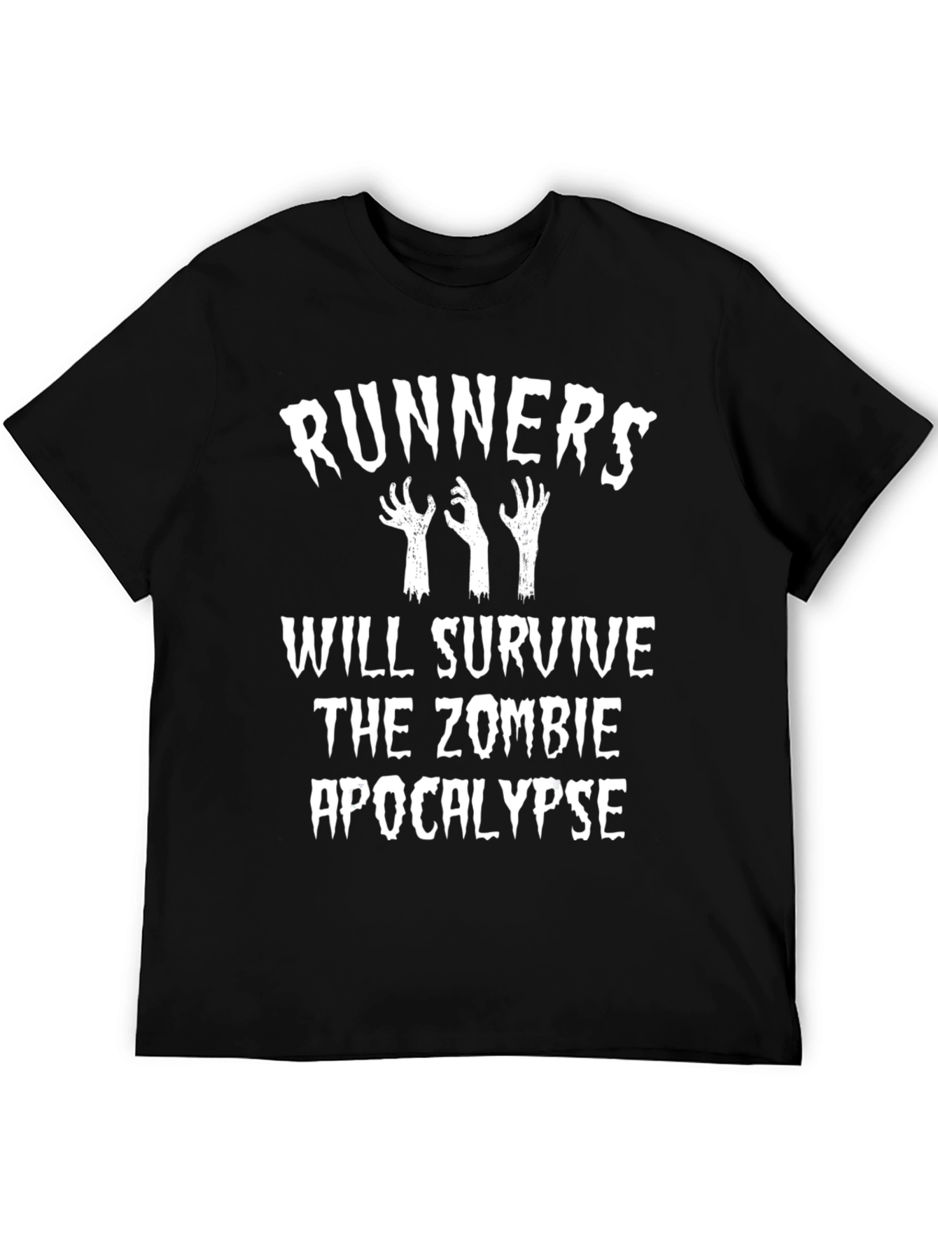 Runners Will Survive Zombie Apocalypse Black T-Shirt