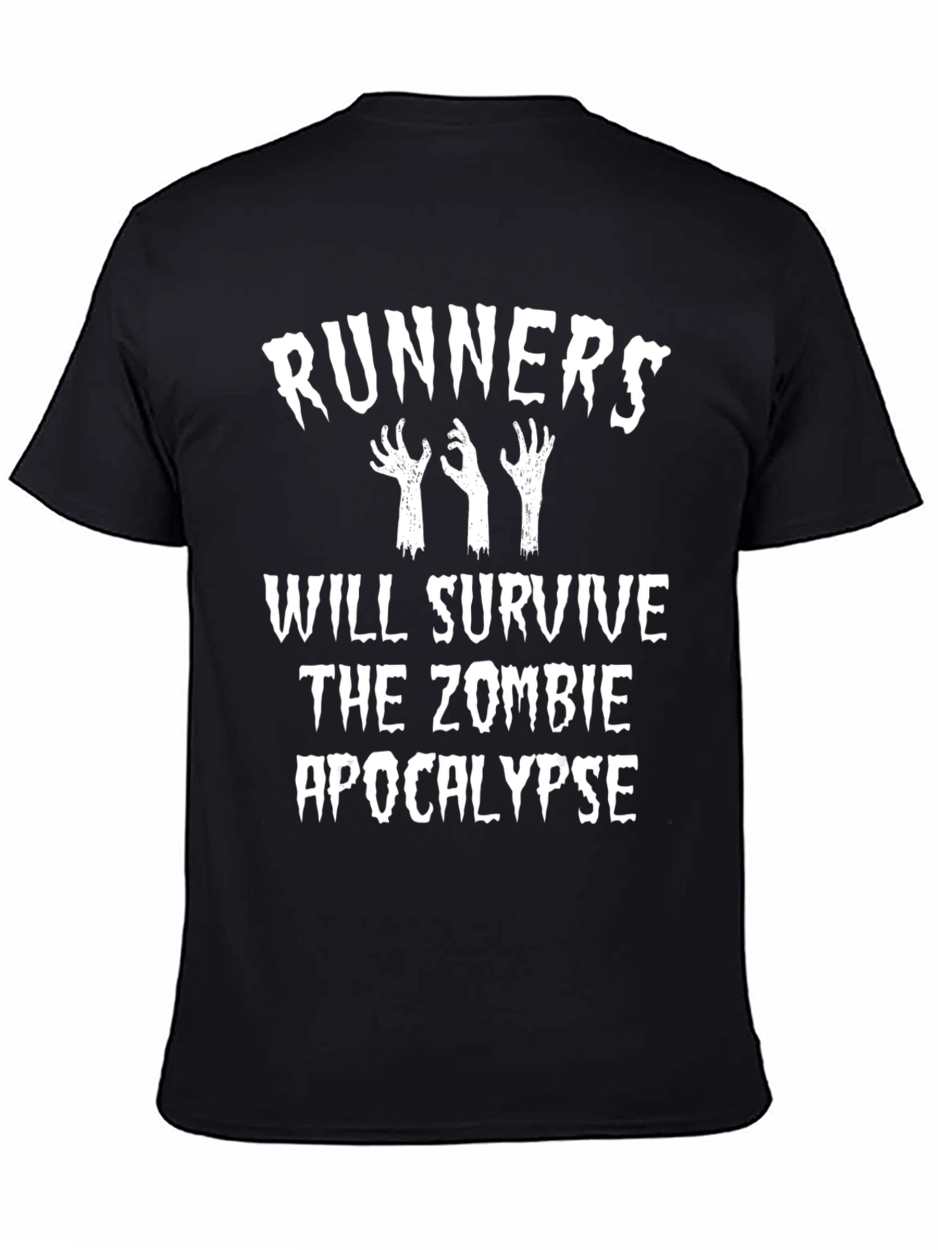 Runners Will Survive Zombie Apocalypse Black T-Shirt