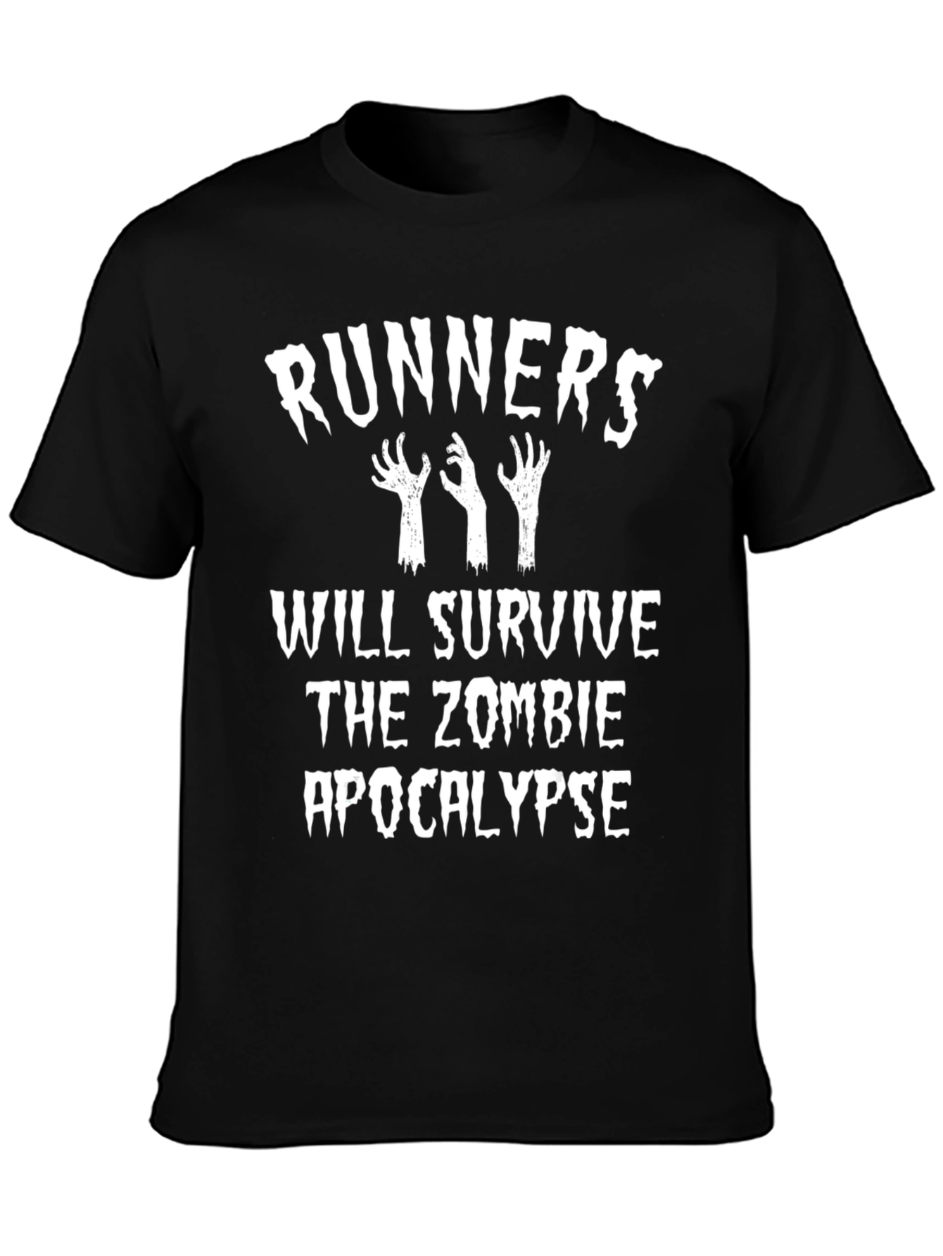 Runners Will Survive Zombie Apocalypse Black T-Shirt