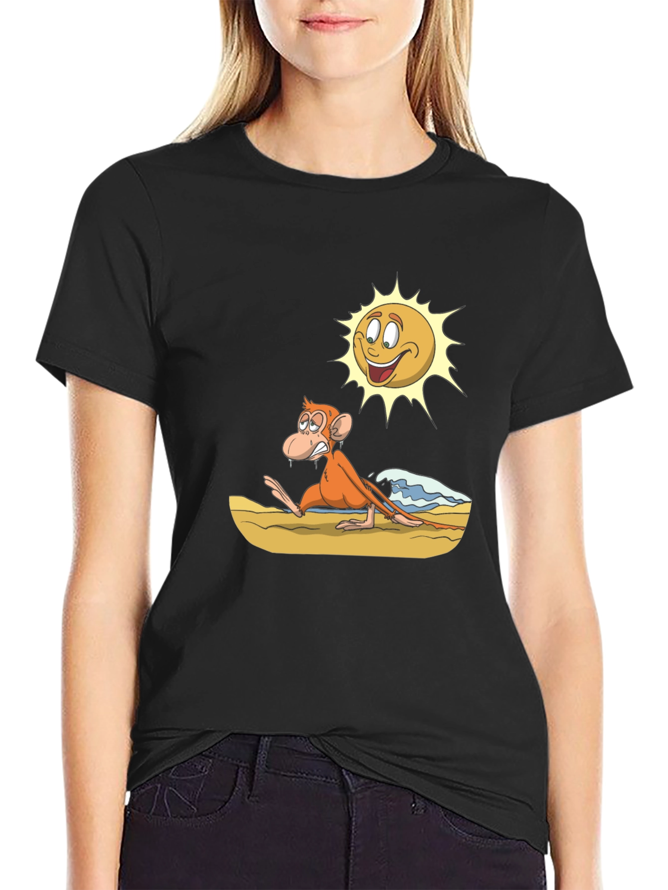 Funny Monkey Beach Cartoon T-Shirt