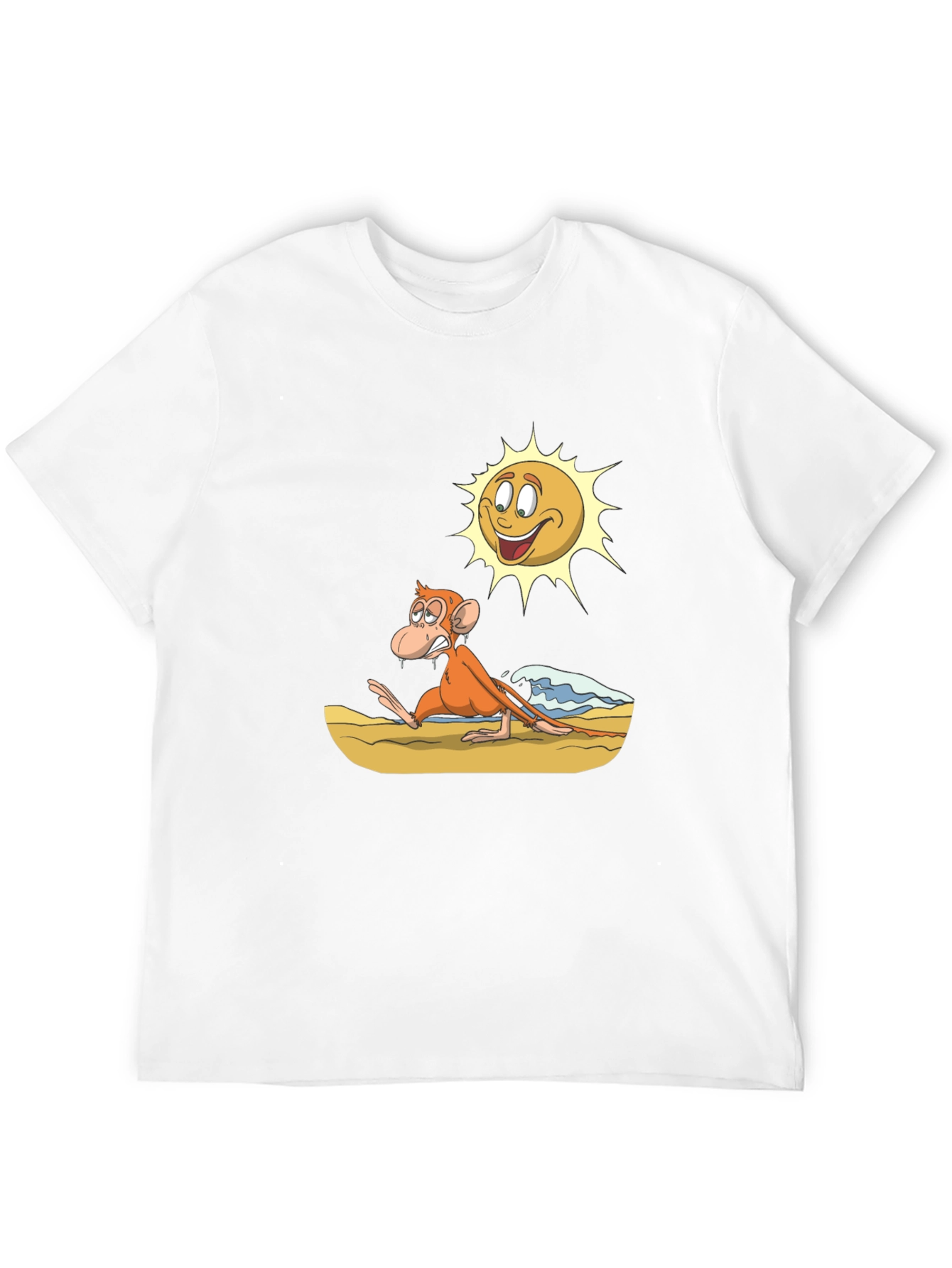 Funny Monkey Beach Cartoon T-Shirt