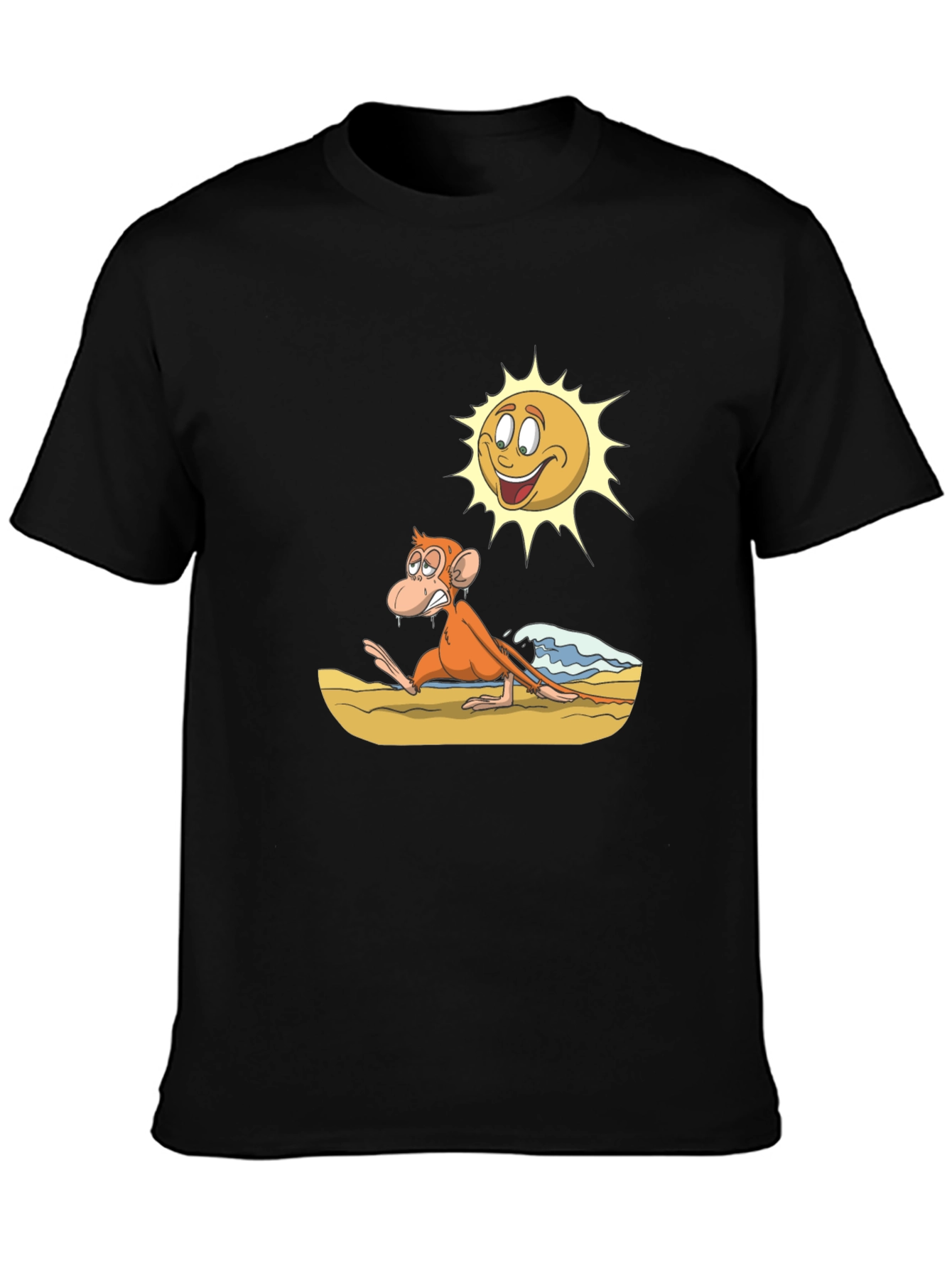 Funny Monkey Beach Cartoon T-Shirt