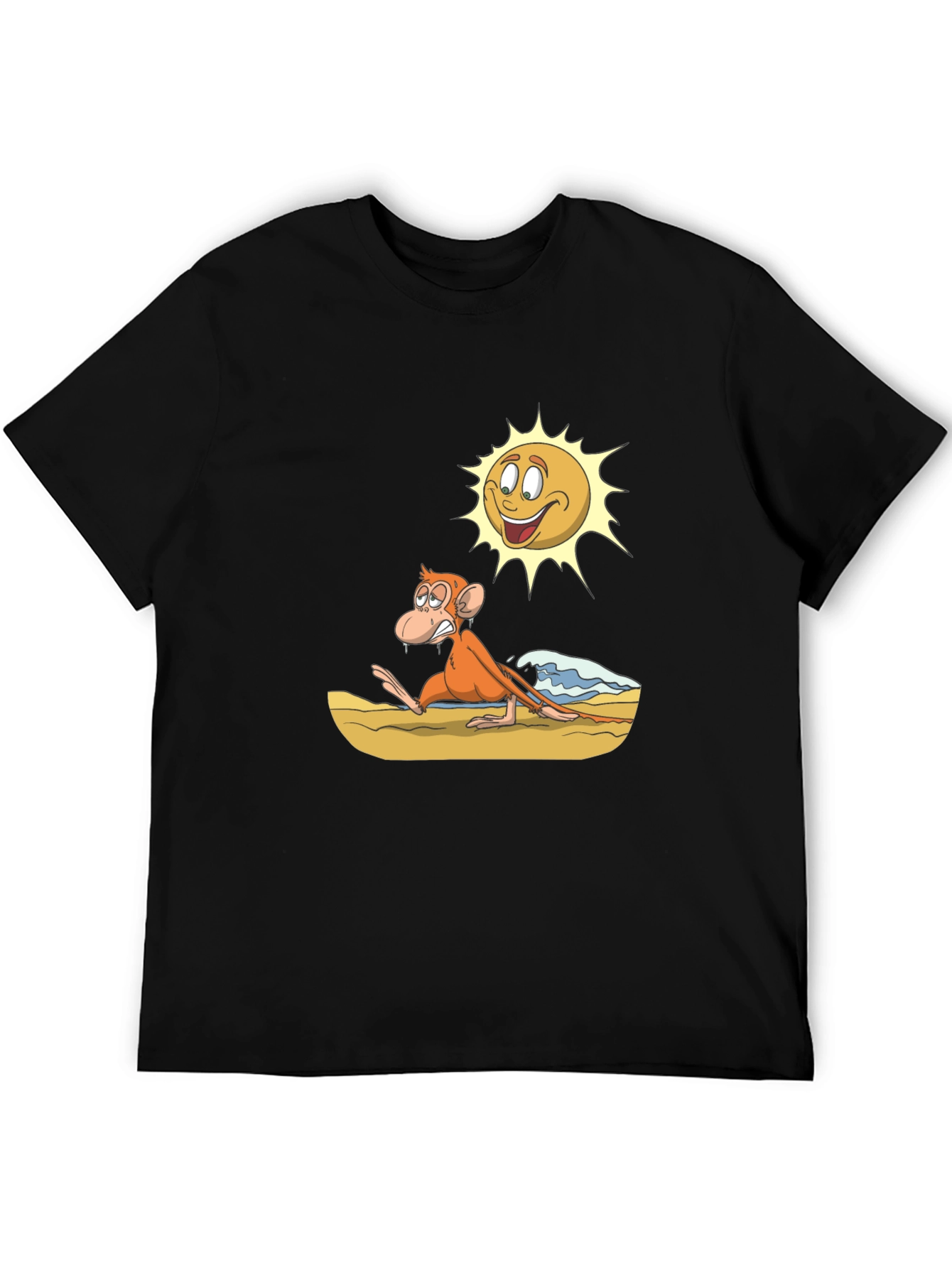 Funny Monkey Beach Cartoon T-Shirt