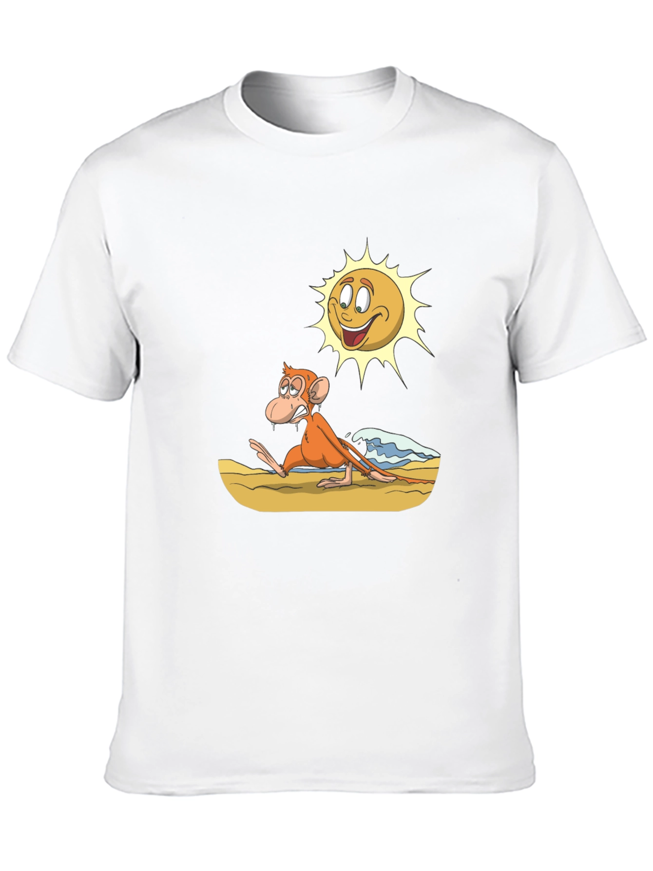 Funny Monkey Beach Cartoon T-Shirt