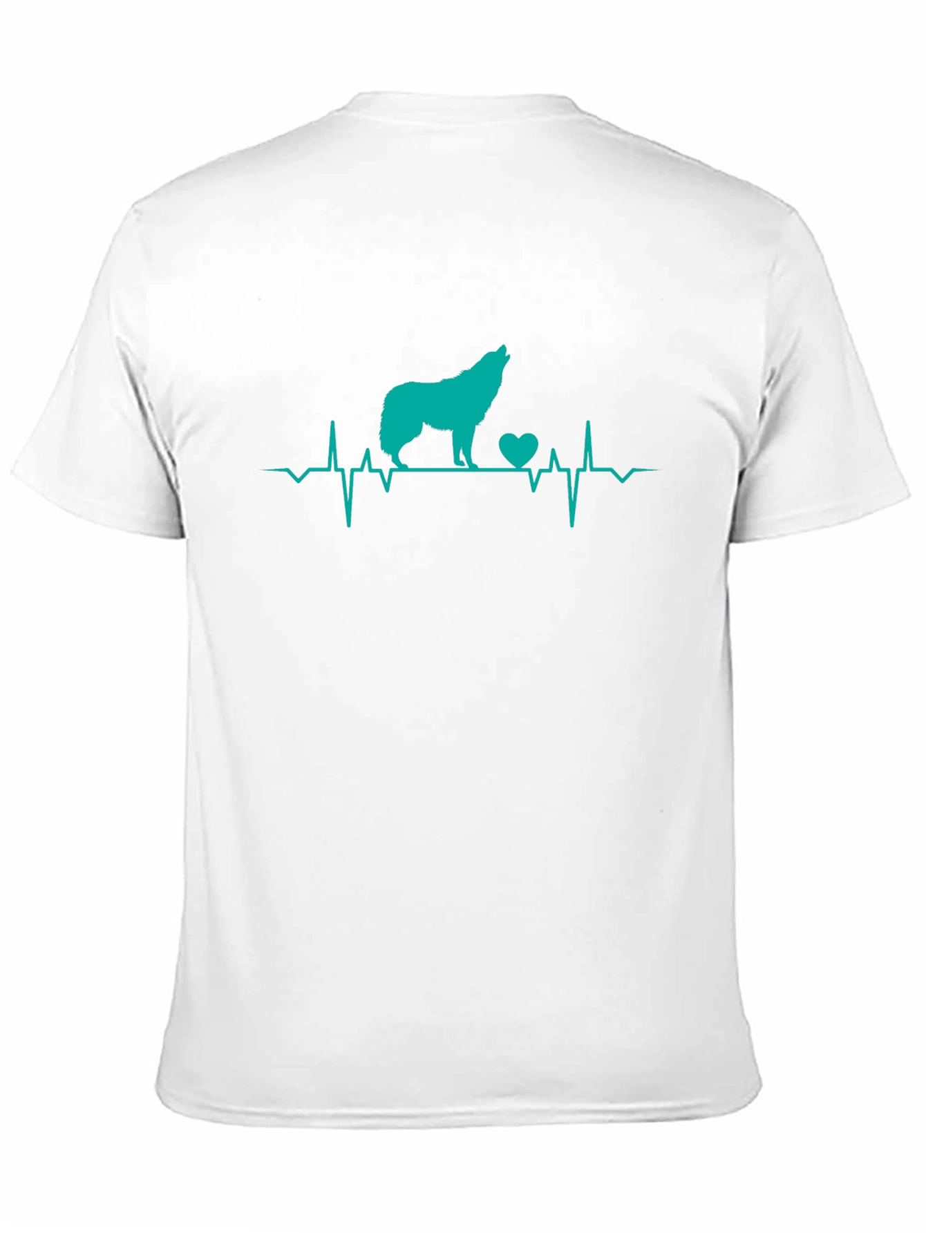 Wolf Heartbeat Graphic T-Shirt - Black