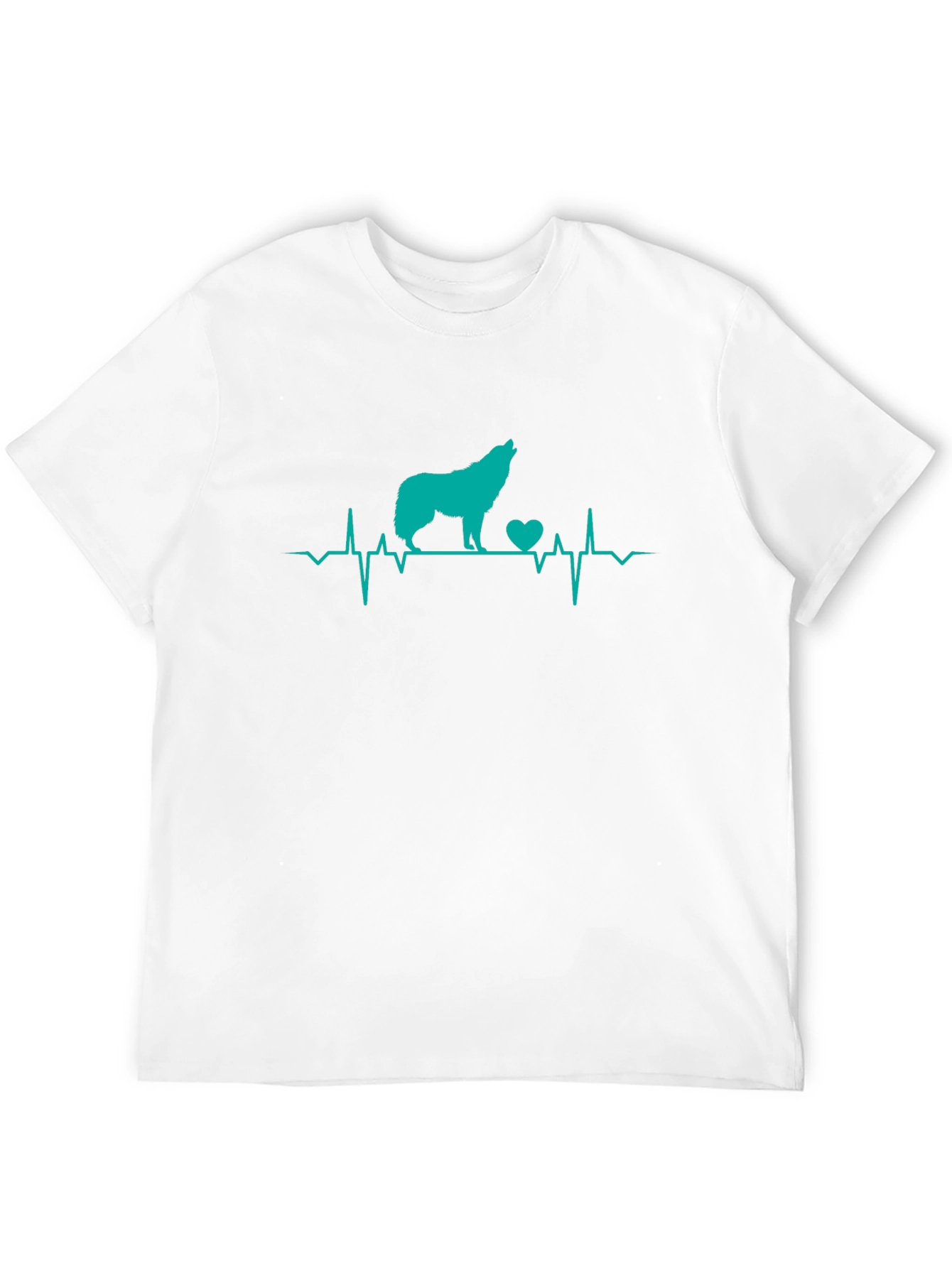 Wolf Heartbeat Graphic T-Shirt - Black