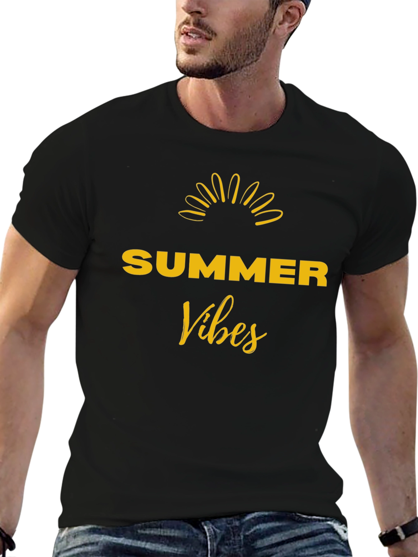 Summer Vibes Black Graphic Tee