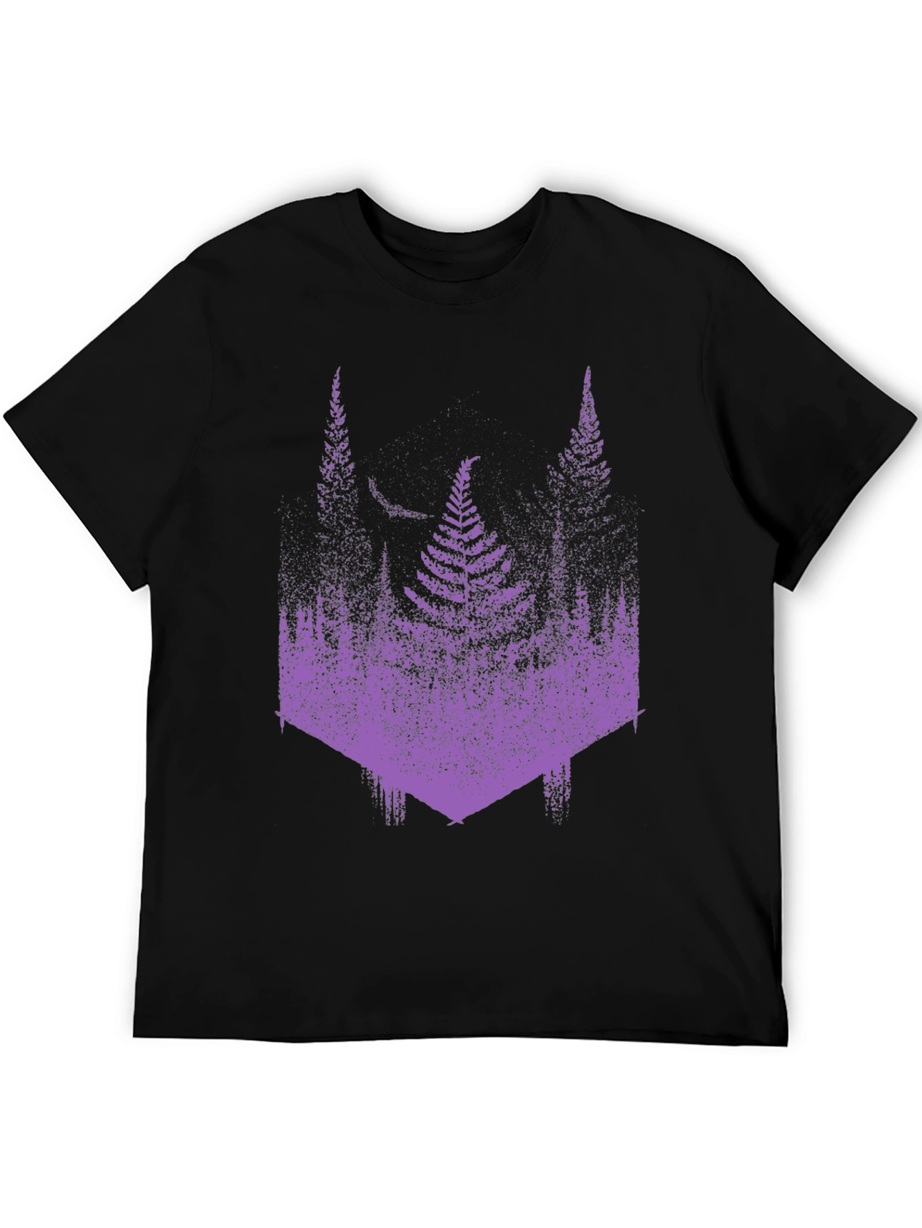 Fern Forest Print Graphic Tee - Black