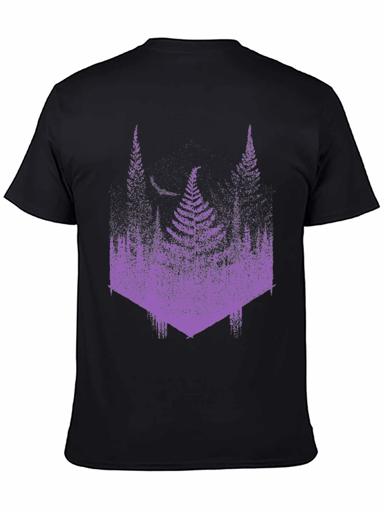 Fern Forest Print Graphic Tee - Black
