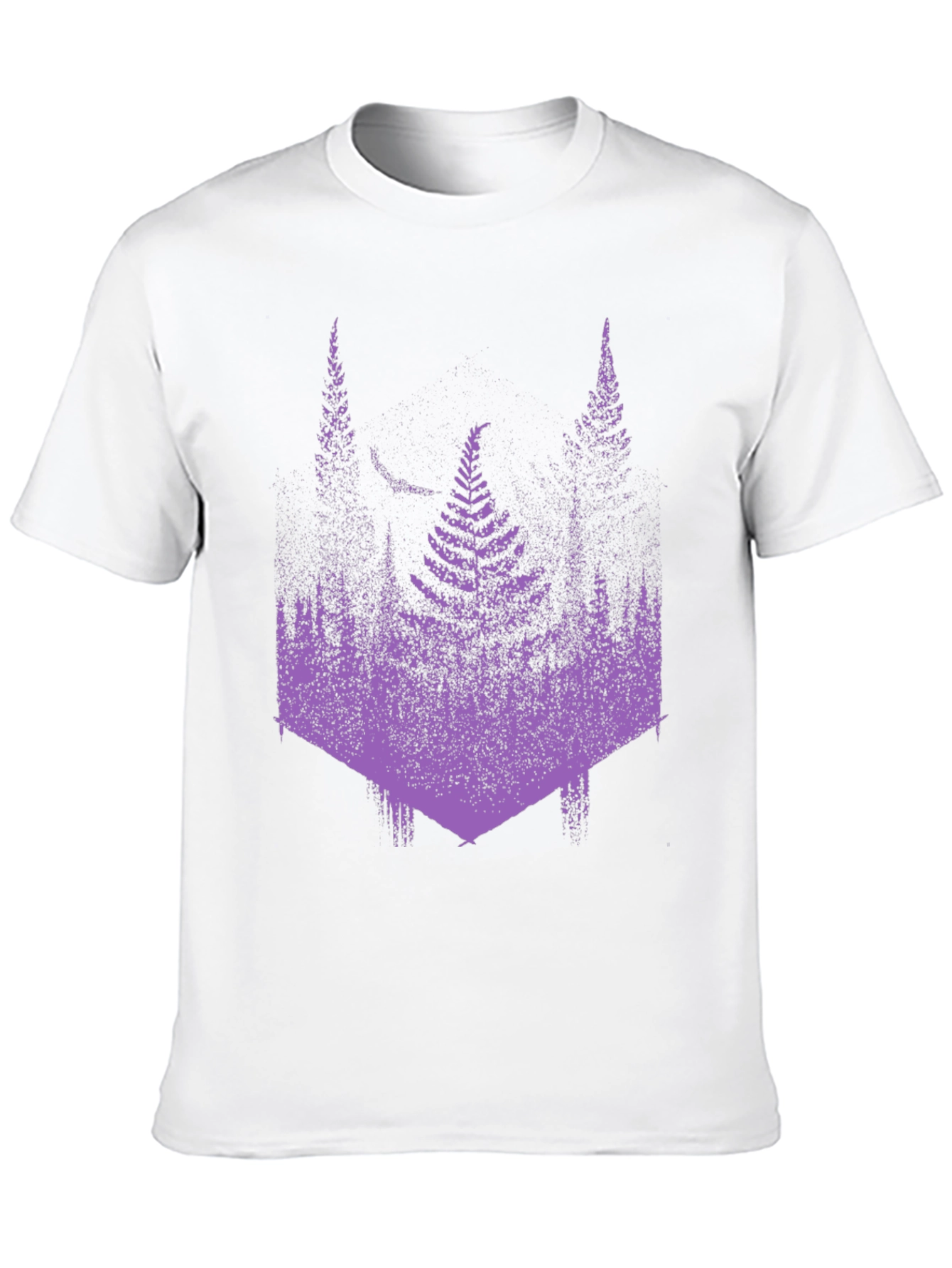 Fern Forest Print Graphic Tee - Black