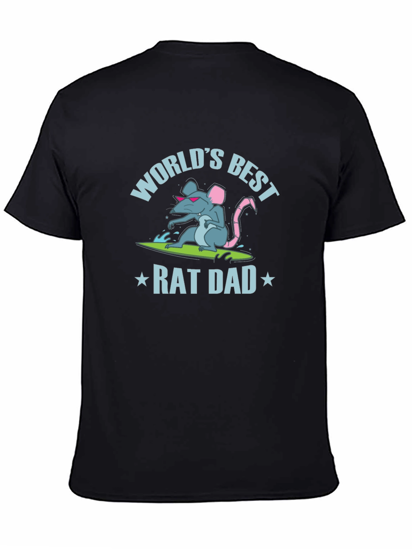 Worlds Best Rat Dad Graphic Tee - Black