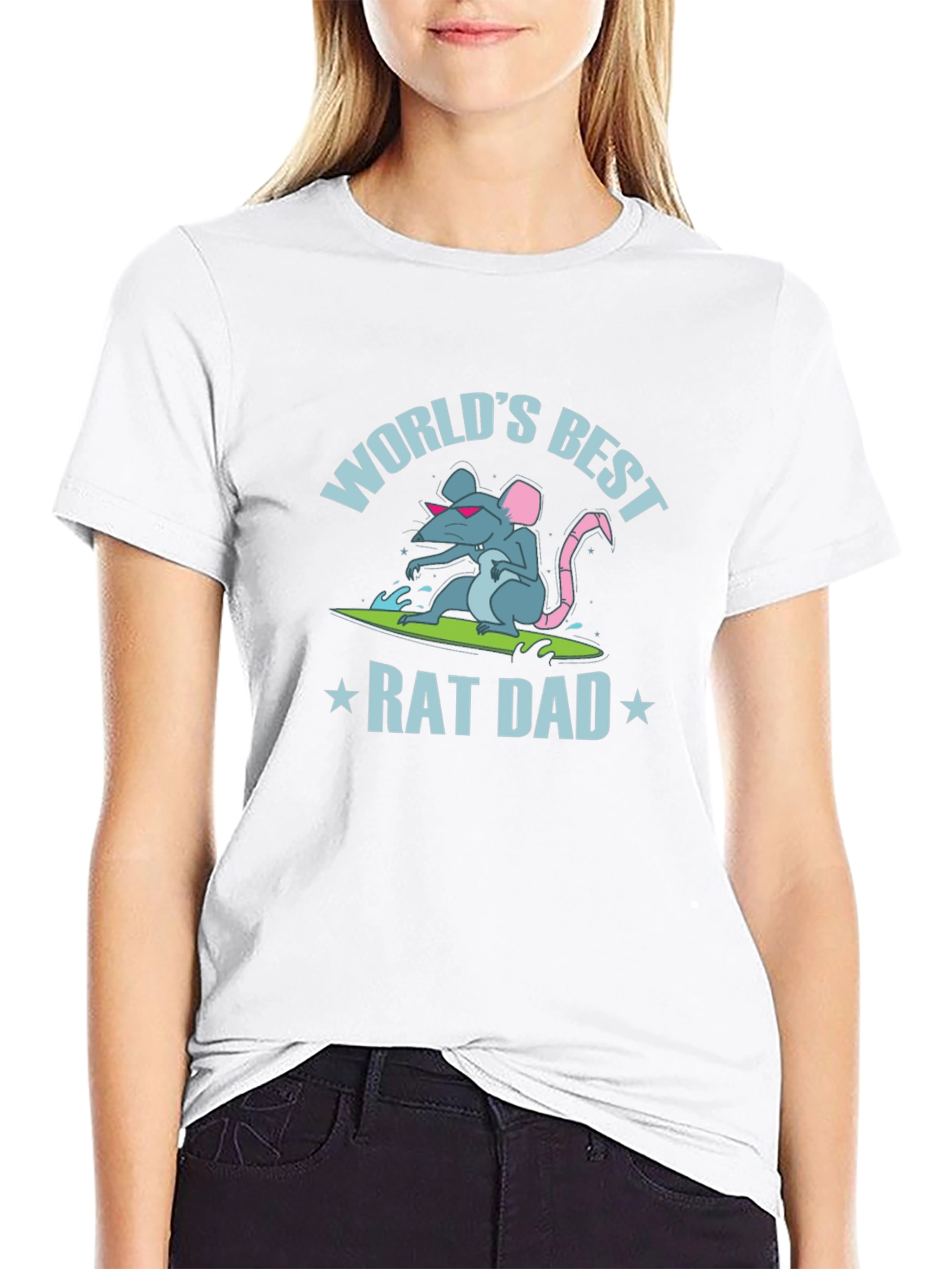 Worlds Best Rat Dad Graphic Tee - Black