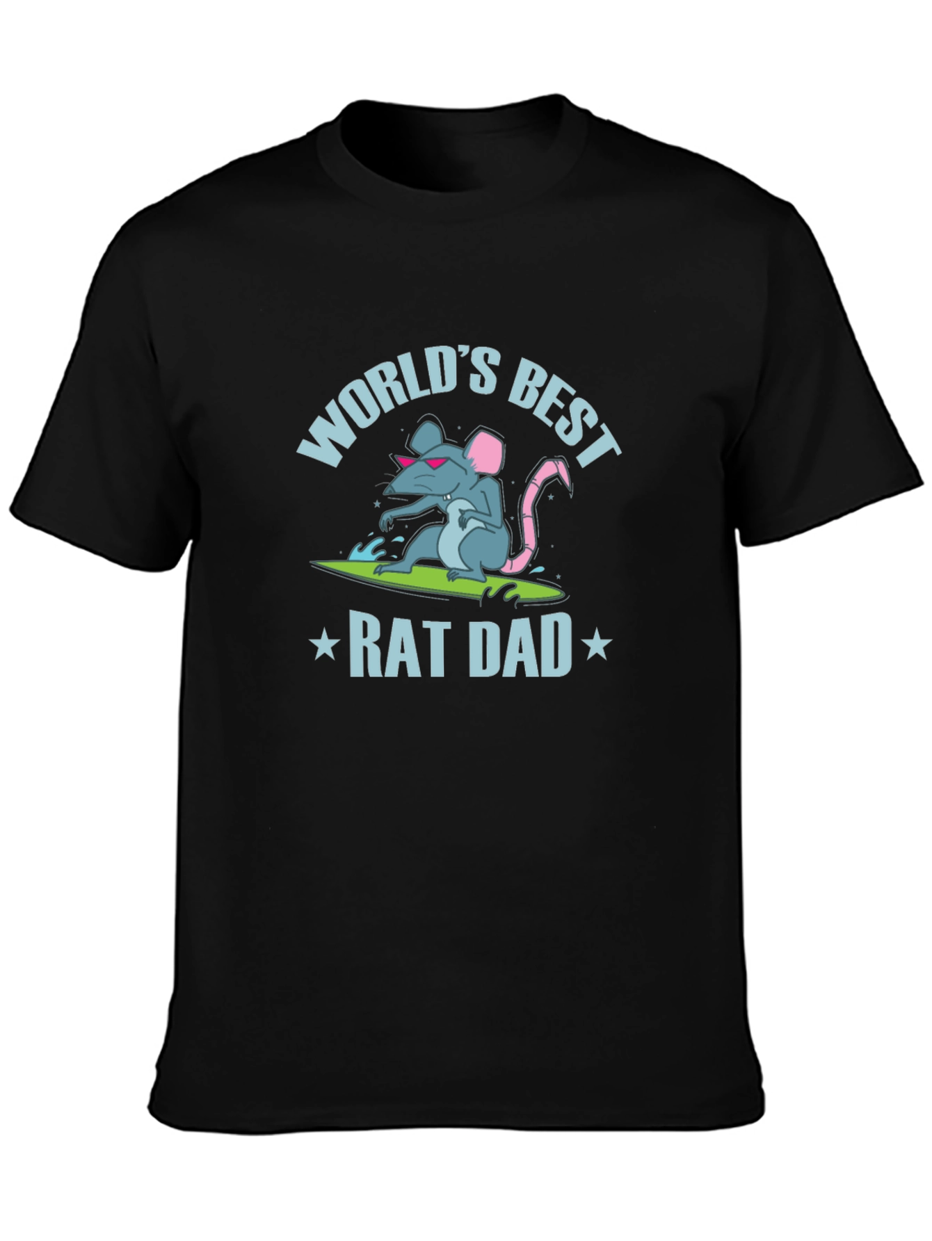Worlds Best Rat Dad Graphic Tee - Black